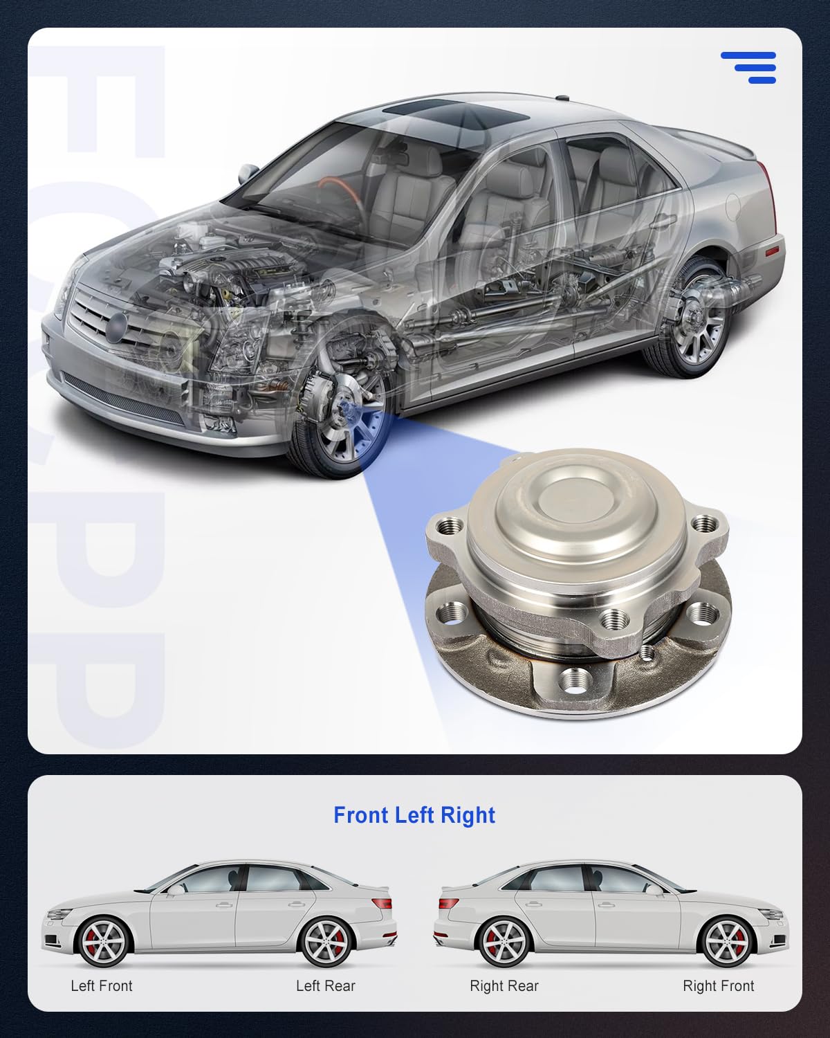 ECCPP Front Left Right Wheel Hub Bearing Assembly Fits for BMW 528i F10 2012-2014;for BMW 535d F10 2014;for BMW 535i F10 2011-20