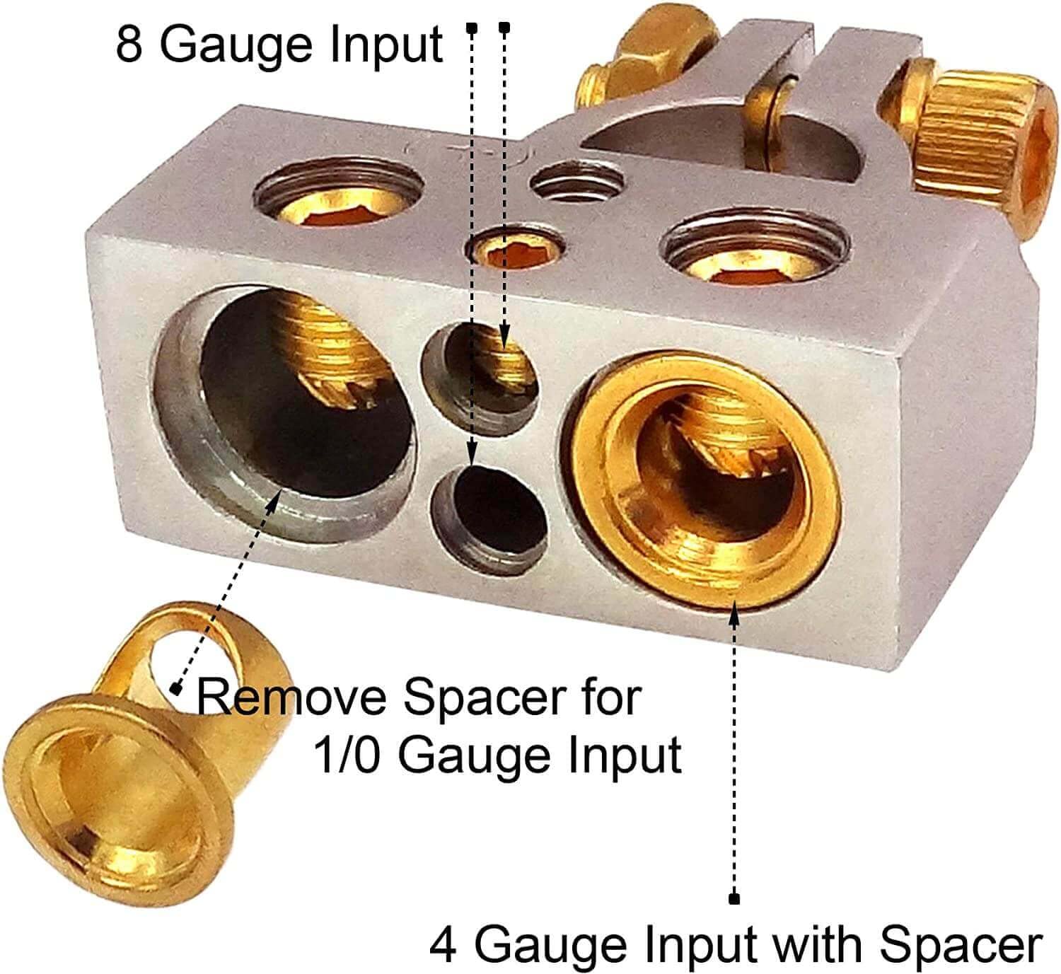 Sunmorn Battery Terminal Connectors, 0/2/4/6/8/10 Awg Battery Terminals, Heavy Duty Car Battery Terminal, Top Post Multiple Batt