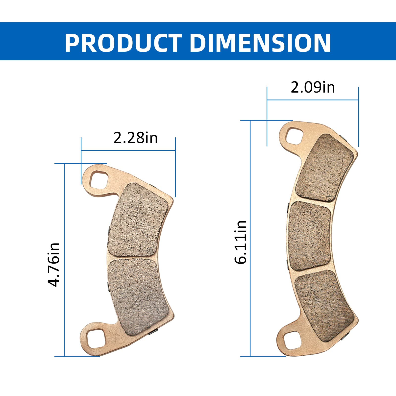 Front & Rear Brake Pads Sintered For Polaris Rzr Turbo 2016-2021 Oem# 2206231 2208162 1913469 2205949 2208933