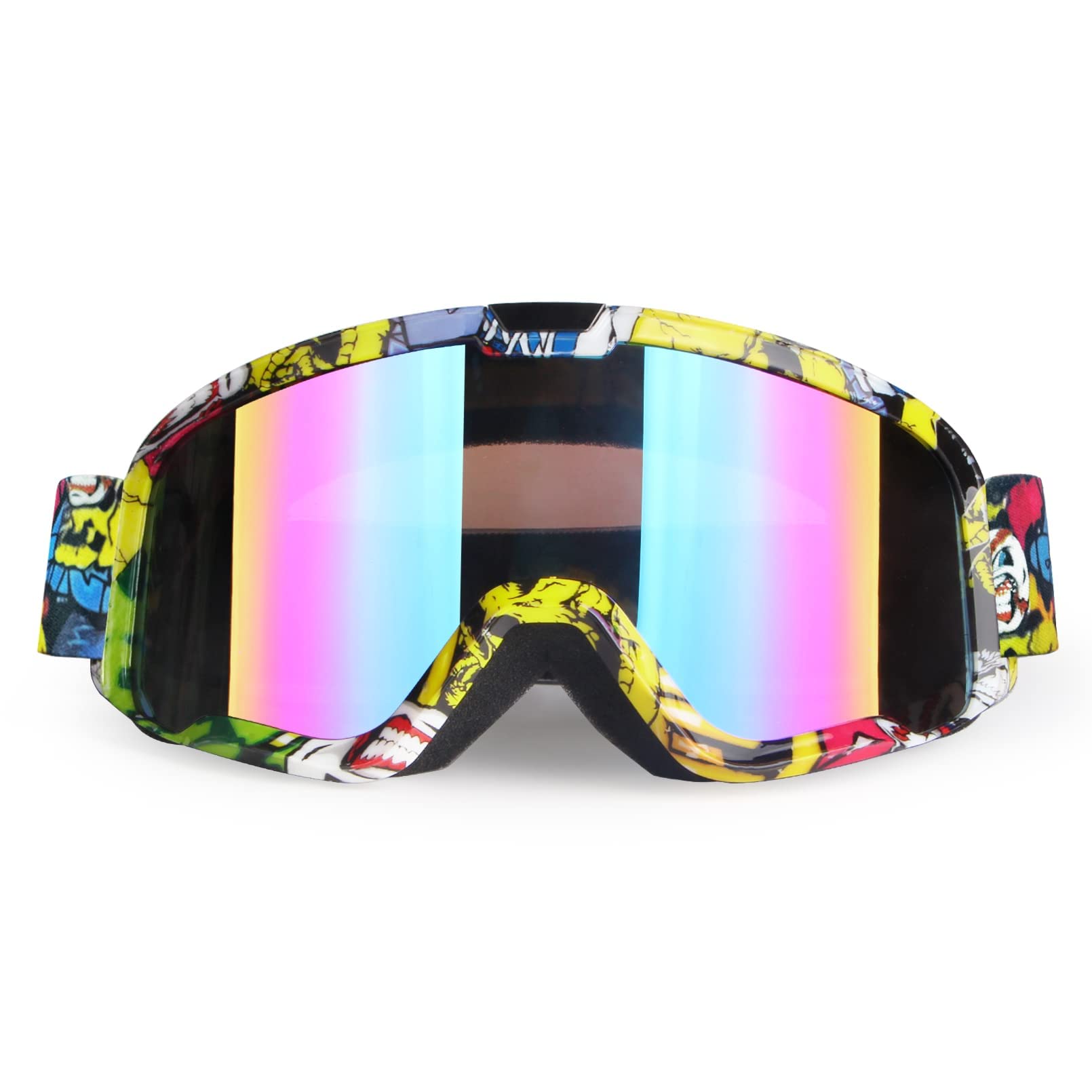 Lmavag Dirt Bike Goggles Youth Atv Goggles Motorcycle Goggles For Men Women Adult Youth Kids Motocorss Riding Racing Goggles Mx Goggles Uv400 Anti-Scratch Dustproof Windproof Goggles (Color Lens)