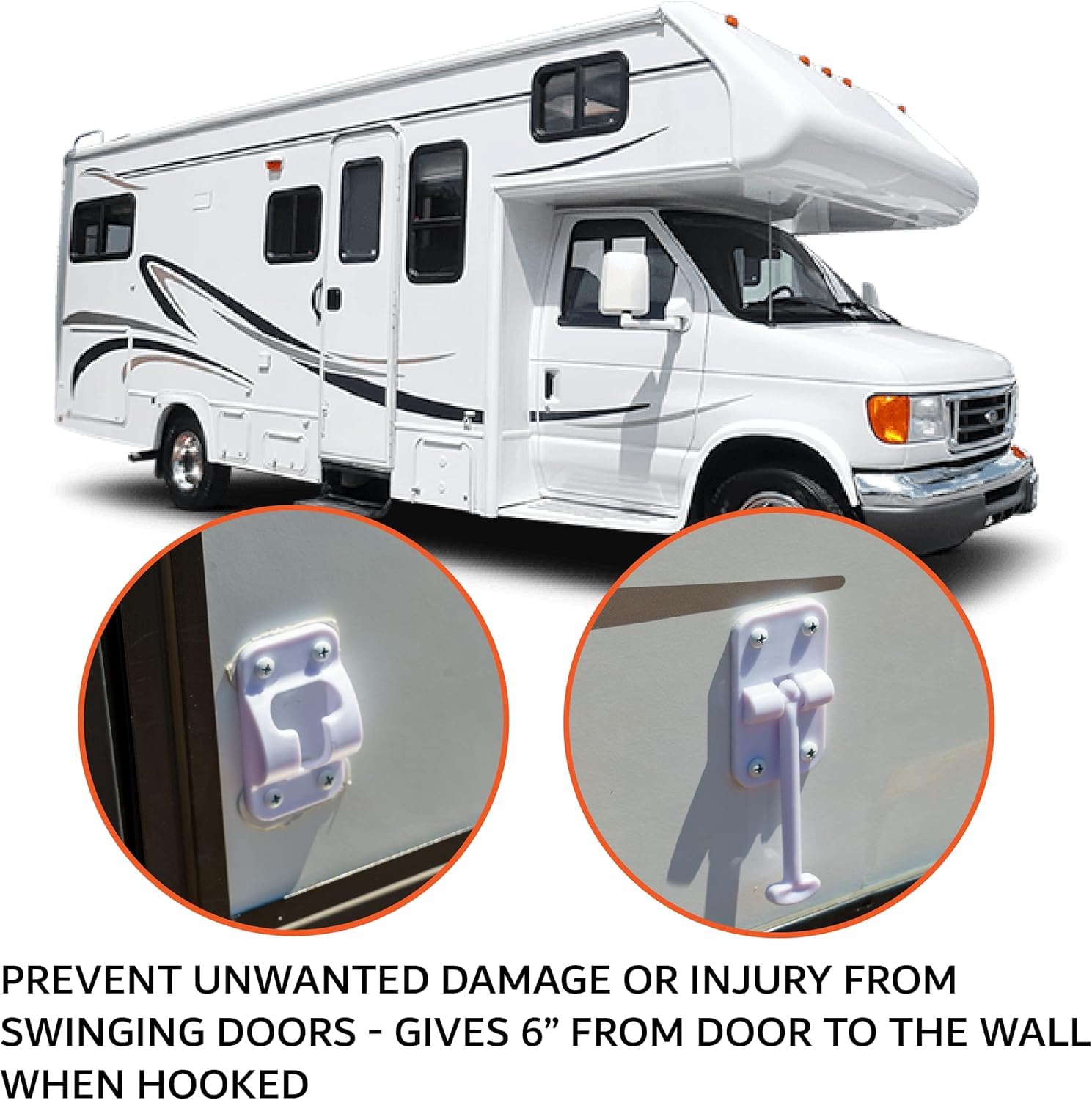 Nu-Set | Rv010 Rv Door Holder | 2 Pieces | Rv Accessories & Door Hardware (White)