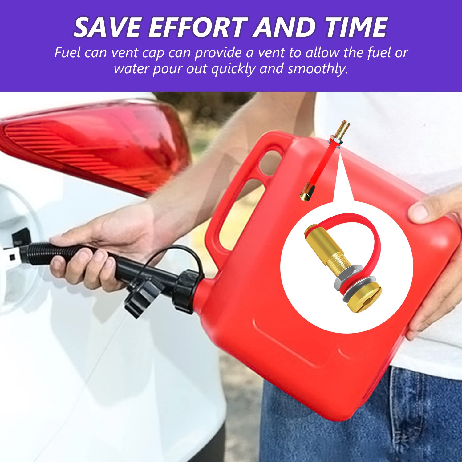 Okimyi Fuel Gas Can Vent Caps, 3 Pack Upgrade Fuel Gas Can Vent Kit, Fuel Gas Tank Vent Caps for Gas Can Fuel Tank Water Jug to