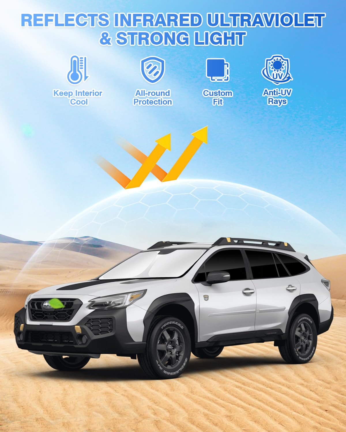 Canvcle Sunshades For 2020-2025 Subaru Outback Accessories Windshield Sun Shade Side Rear Window Shade Cover Sun Visor Shield Pr