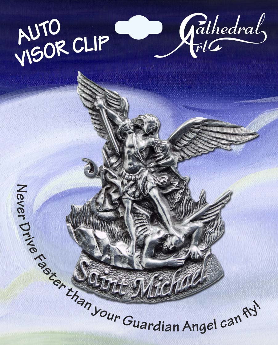 Cathedral Art Saint Michael Auto Visor Clip, Car Accessory Gift for Police Officers, New Drivers and Catholics