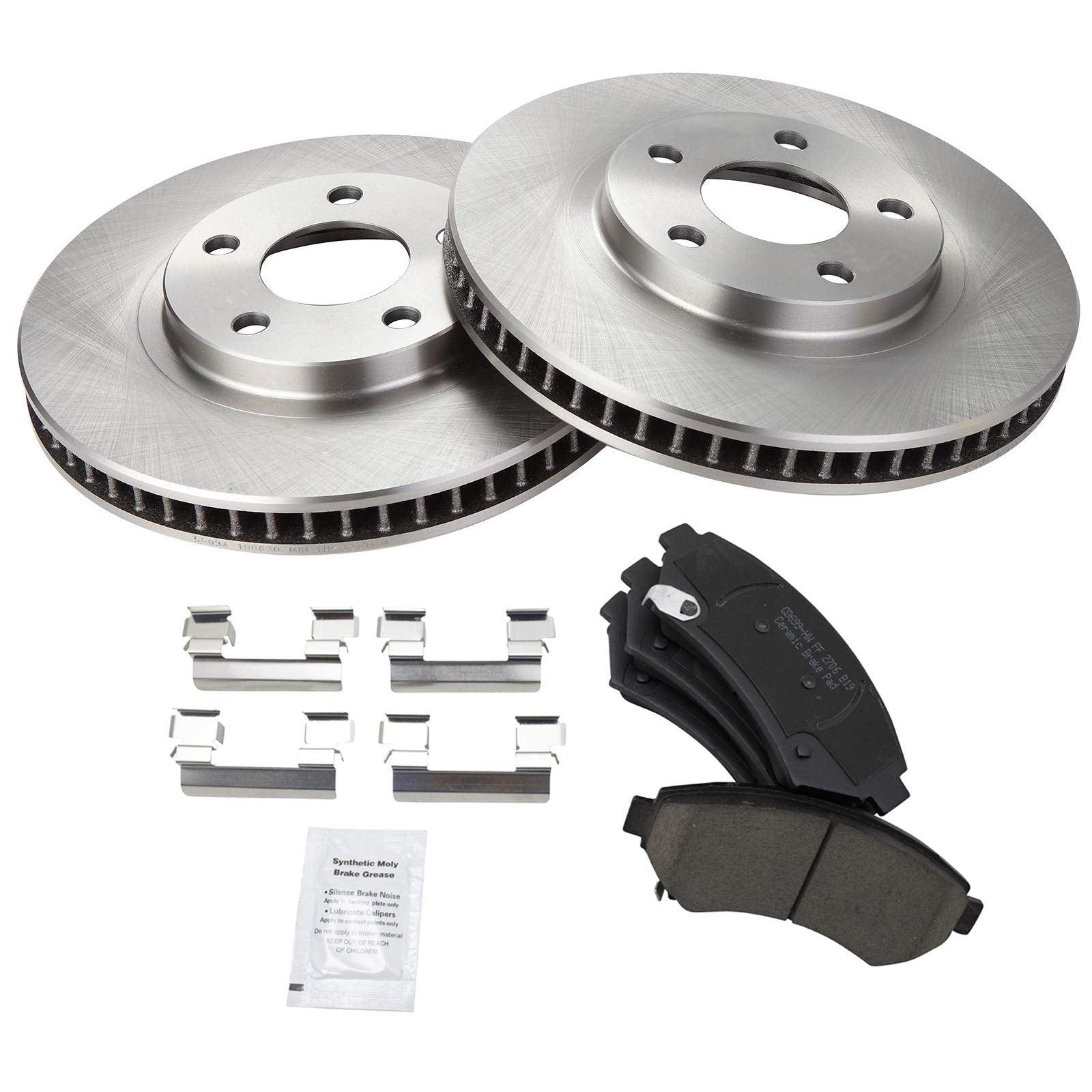 Trq Front Ceramic Brake Pad & Rotor Kit For Buick Cadillac Chevy Pontiac