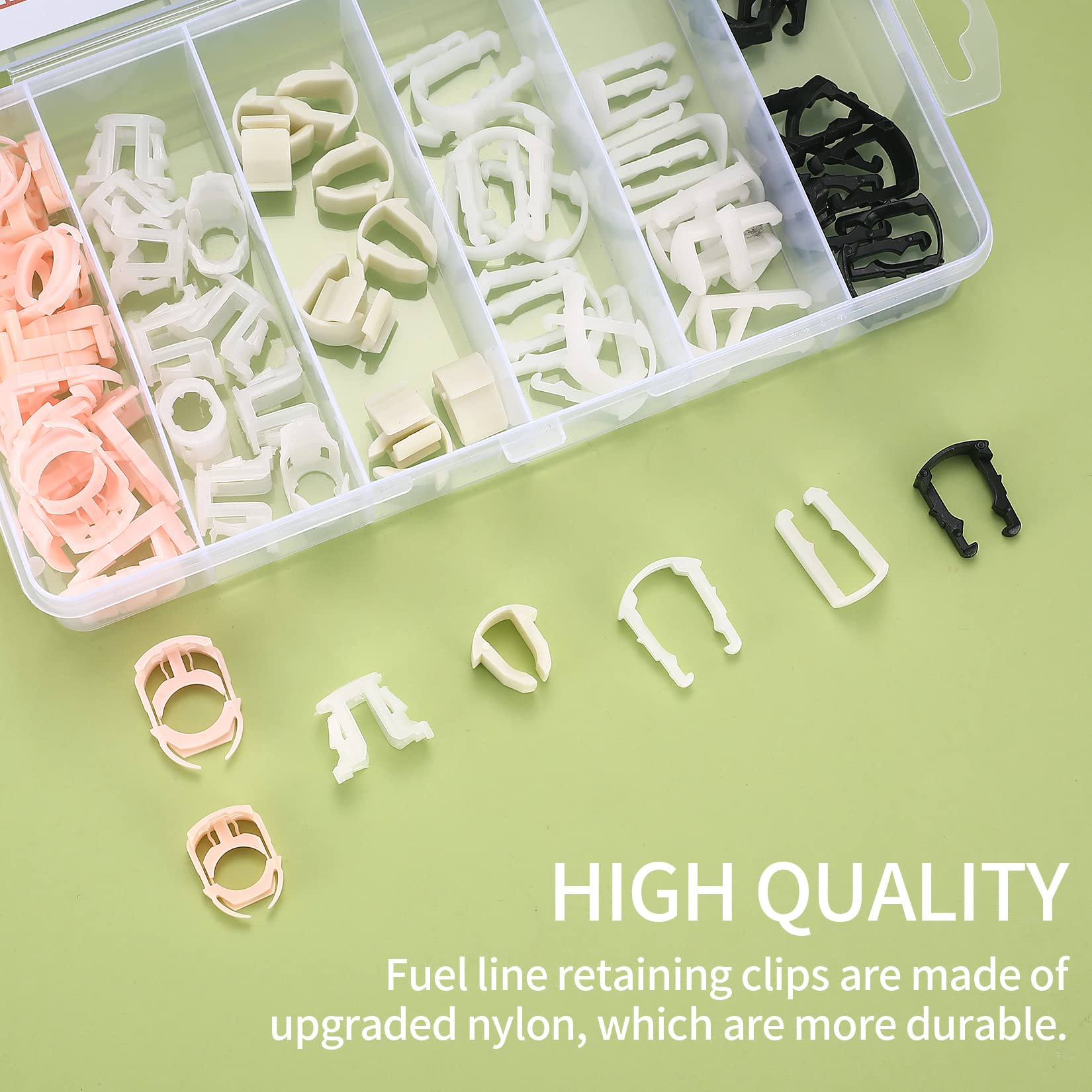77 Pcs Fuel Line Retainer Clip Assortment Kits, Car Auto Fuel Line Retaining Clips, 3/8' 5/16' Fuel Line Hose Pipe Retainer Retaining Clips