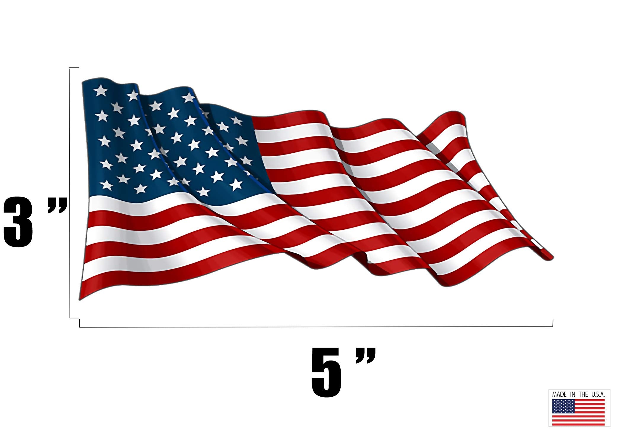 Rogue River Tactical Usa Flag Sticker Bumper Sticker Car Decal Gift Patriotic American Wavy United States (5X3 Inch)