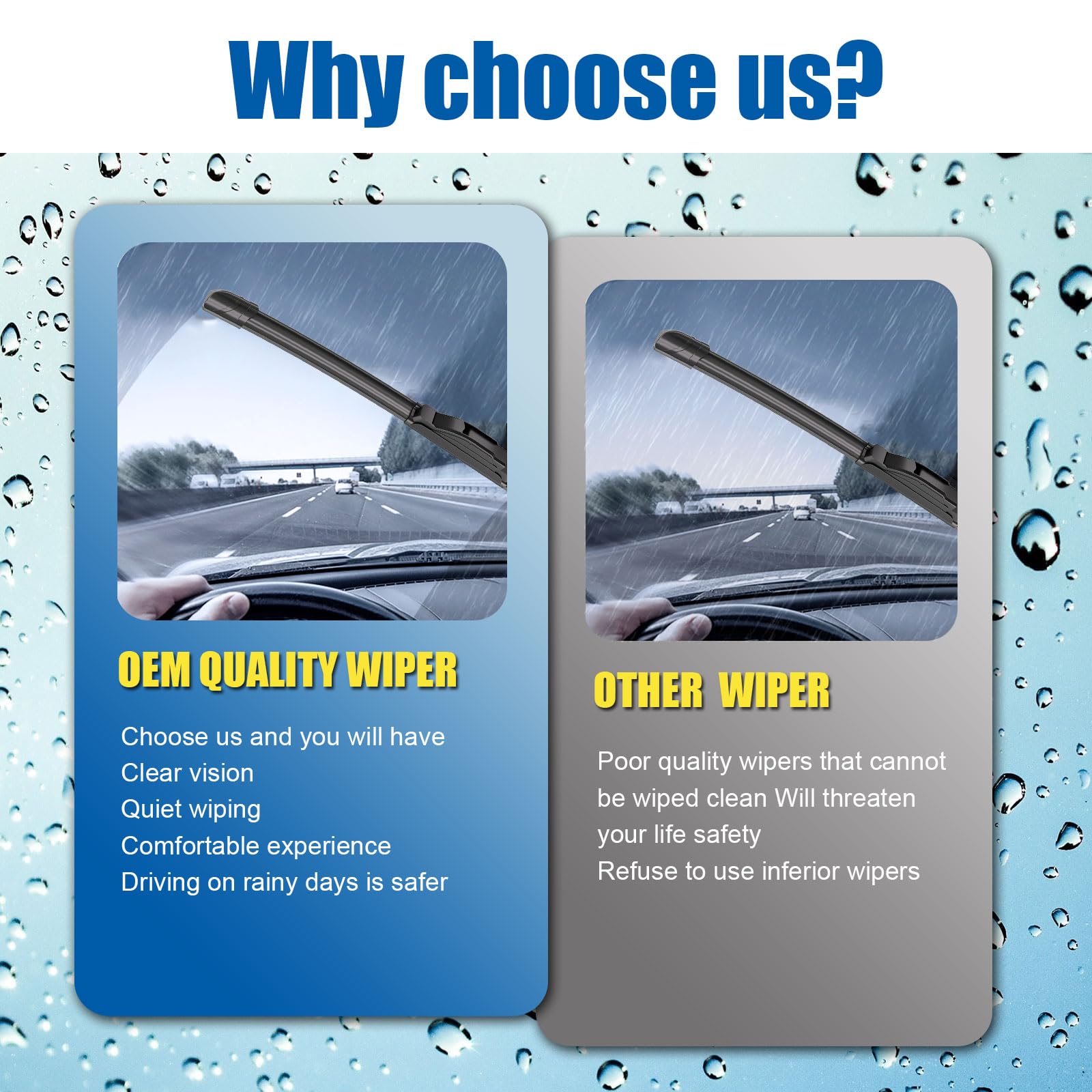 Hrsno 26''+16'' Wipers Replacement For Honda Accord 2022-2018 Honda Cr-V 2018-2007 Hyundai Accent 2022-2011 Elantra 2020-2017 To