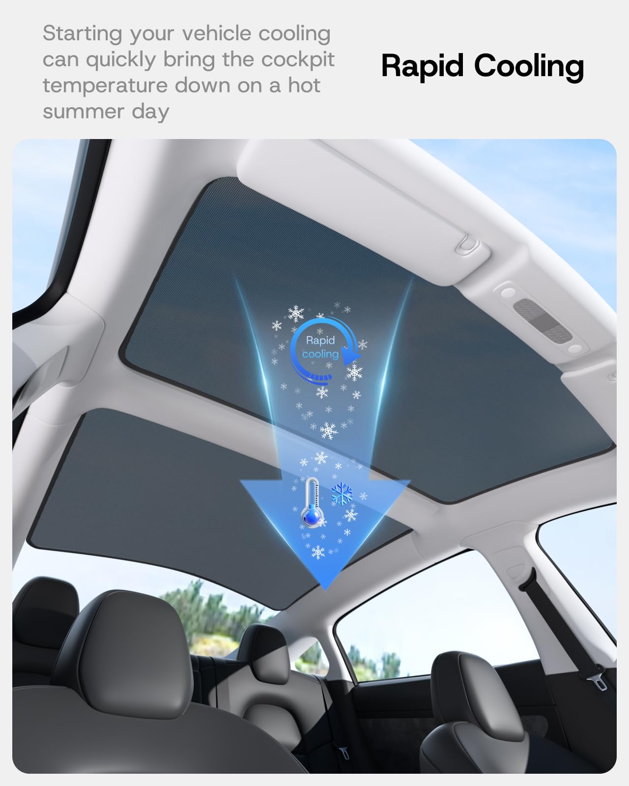 Sumk Upgrade Sunshade Roof For Tesla Model 3 Accessories 2025 2024, [No Gaps & Never Sag] Foldable Heat Insulation Sunroof Cover