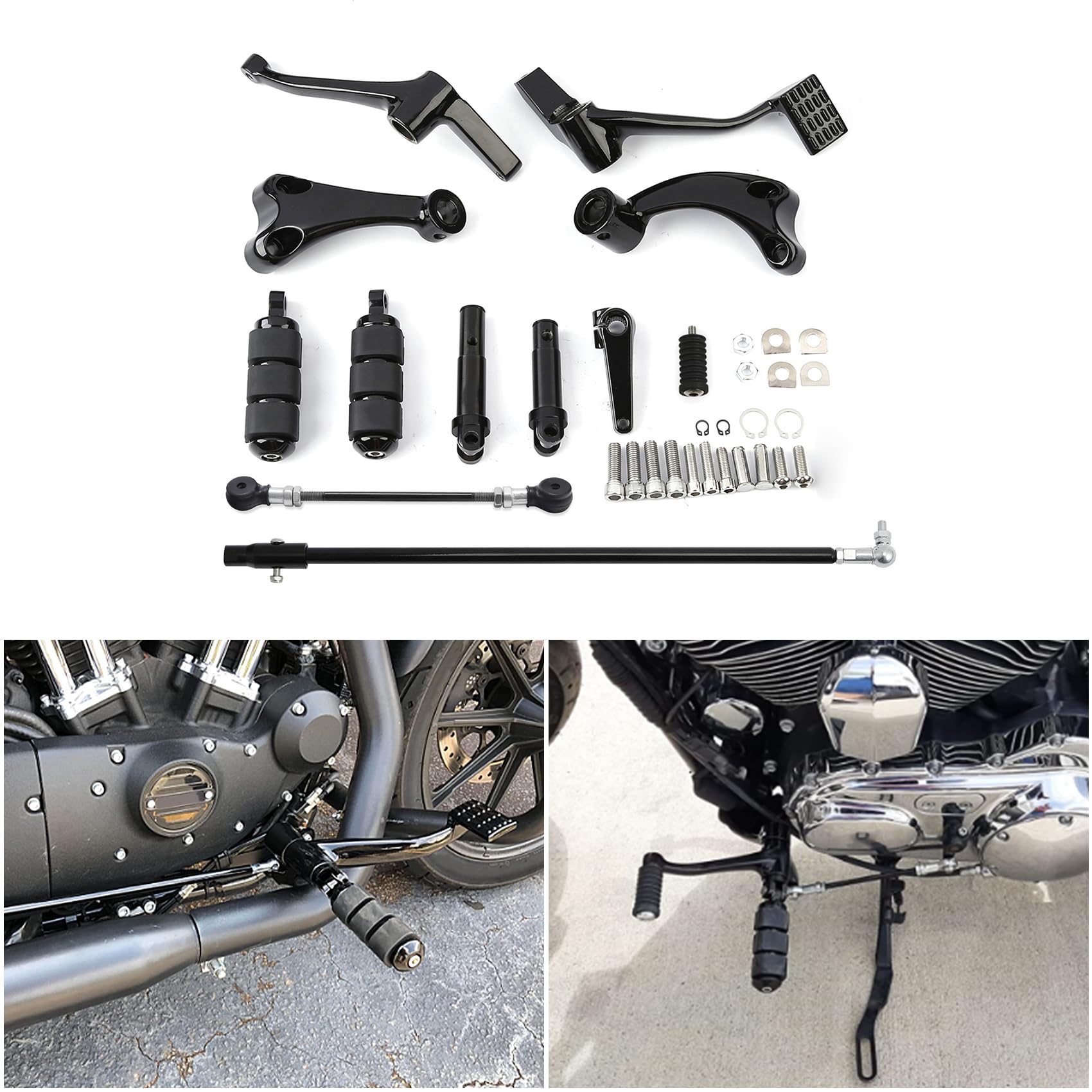 Tcmt Forward Controls Pegs Levers Linkages Fits For Harley Sportster Iron 883 1200 2014-2022 Superlow Xl883 Xl1200 2014-2019 Roadster Xl1200Cx 2016-2020 Forty-Eight 2014-2022 Seventy-Two 2014-2016