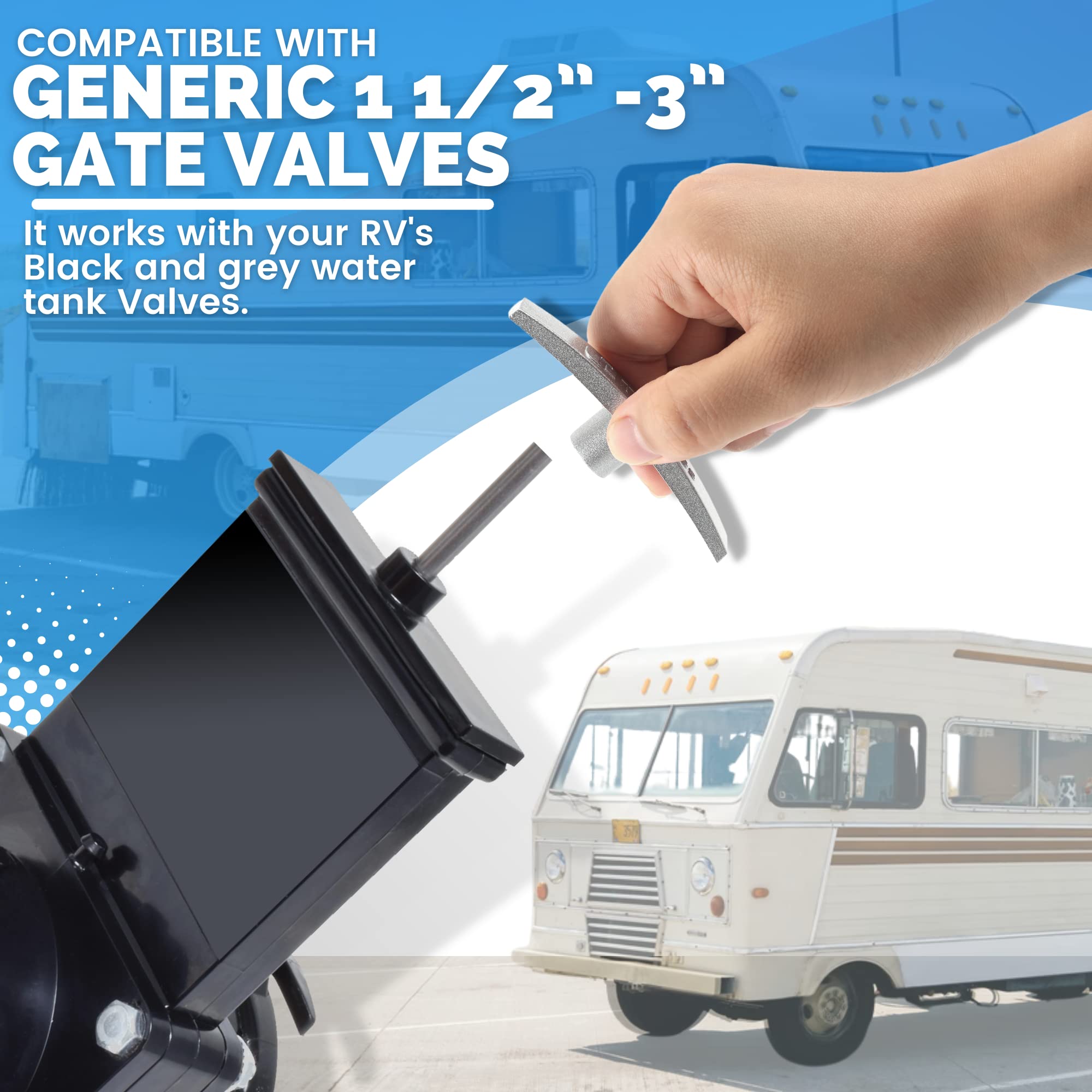 Tongass (2-Pack) Rv Waste Valves Handles, Compatible With Camco - Fit 1 1/2" And 3" Gate Valves - Metal