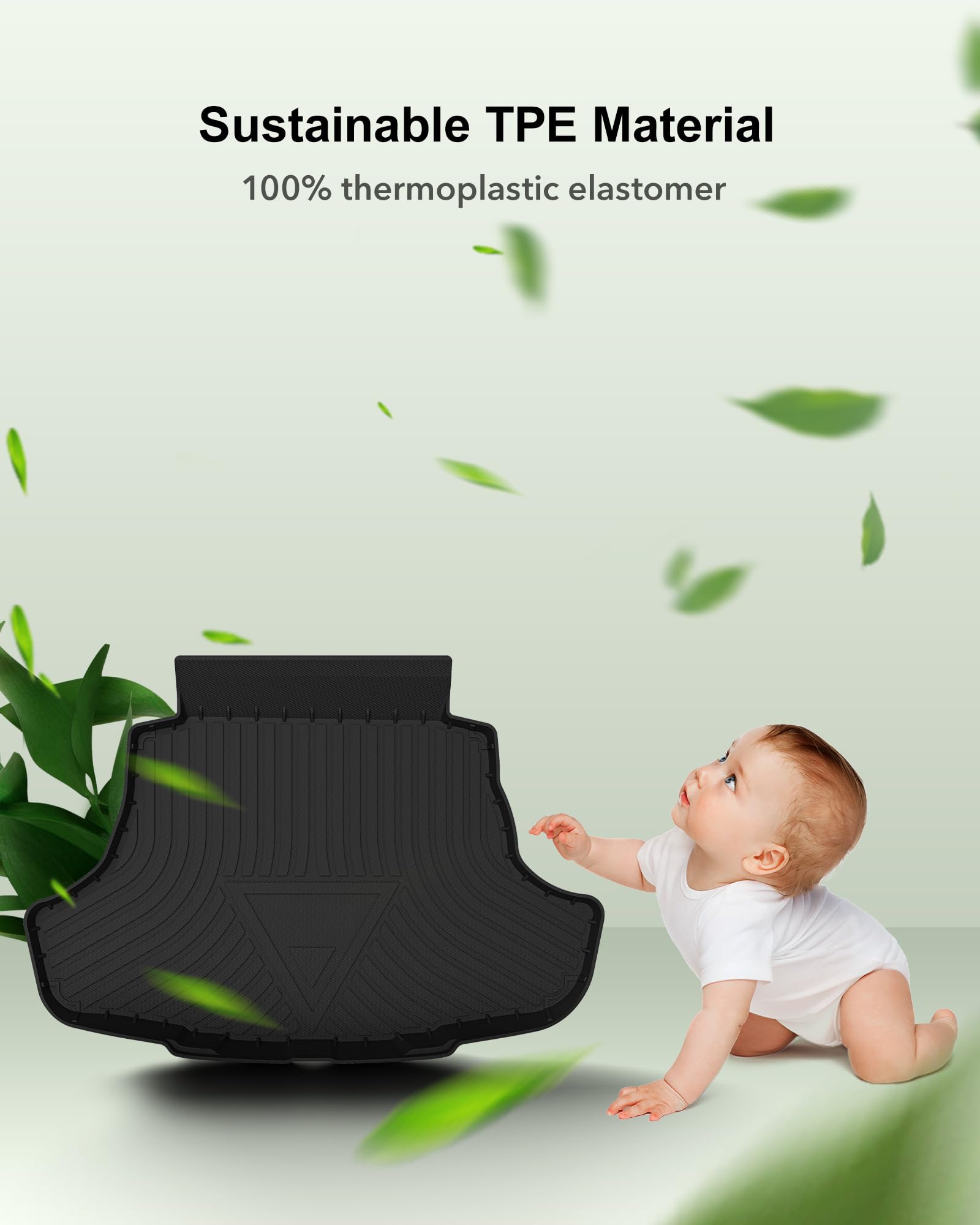 3W Cargo Liner Fit Toyota Camry 2018-2024, Tpe All Weather Custom Fit Floor Liner, 1St And 2Nd Row Floor Mats And Trunk Mat, Bla