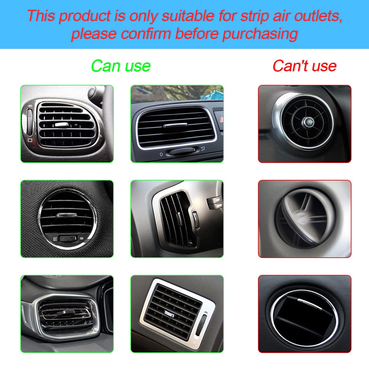 8Sanlione Car Air Conditioner Decoration Strip, Universal Waterproof Bendable Pvc Air Vent Outlet Trim Decoration, Suitable For