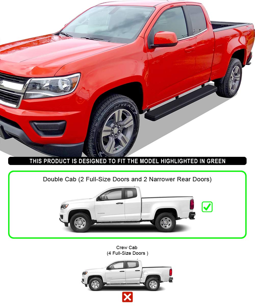APS Running Boards (Nerf Bars Side Steps Step Bars) Compatible with Chevy Colorado GMC Canyon 2015-2025 Extended Cab (Stainless