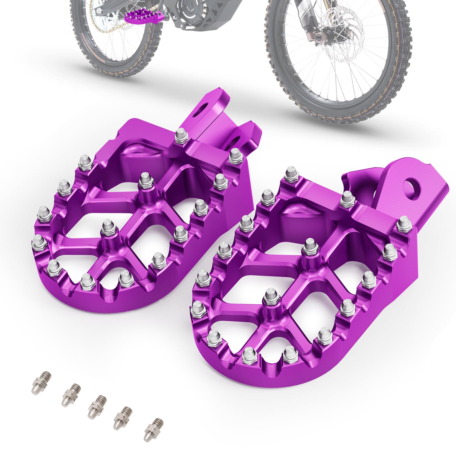 Iuvwisn Motorcycle Footpegs Wider Foot Pegs Cnc For Surron Sur Ron Lbx E-Ride Pro Ss/Sr/S Talaria Sting Mx3/R Mx4 Eride Pro Ss 2