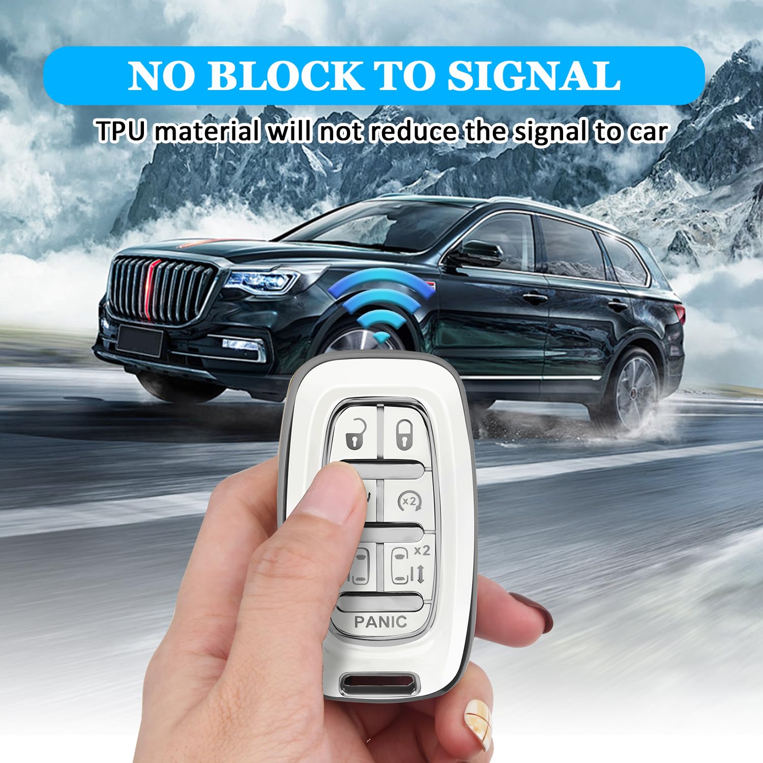 Key Fob Cover Fit For Chrysler Pacifica, 7 Button For 2017-2025 Touring, Pinnacle, Limited, Voyager, 2020 Proximity, Smart Key F