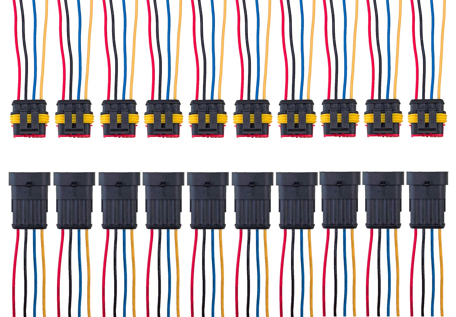 ZoneLiStore 4 Pin Way Waterproof Electrical Wire Connector Plug Automotive Wire Connectors Plug with Wire AWG Marine Pack of 10