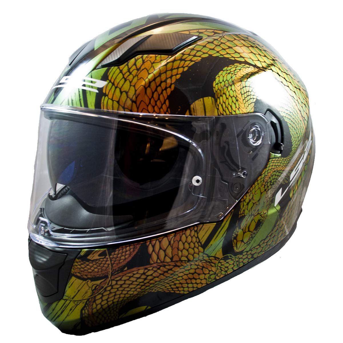 LS2 Helmets Full Face Stream Evo Street Helmet (Snakebite Chameleon - X-Small)