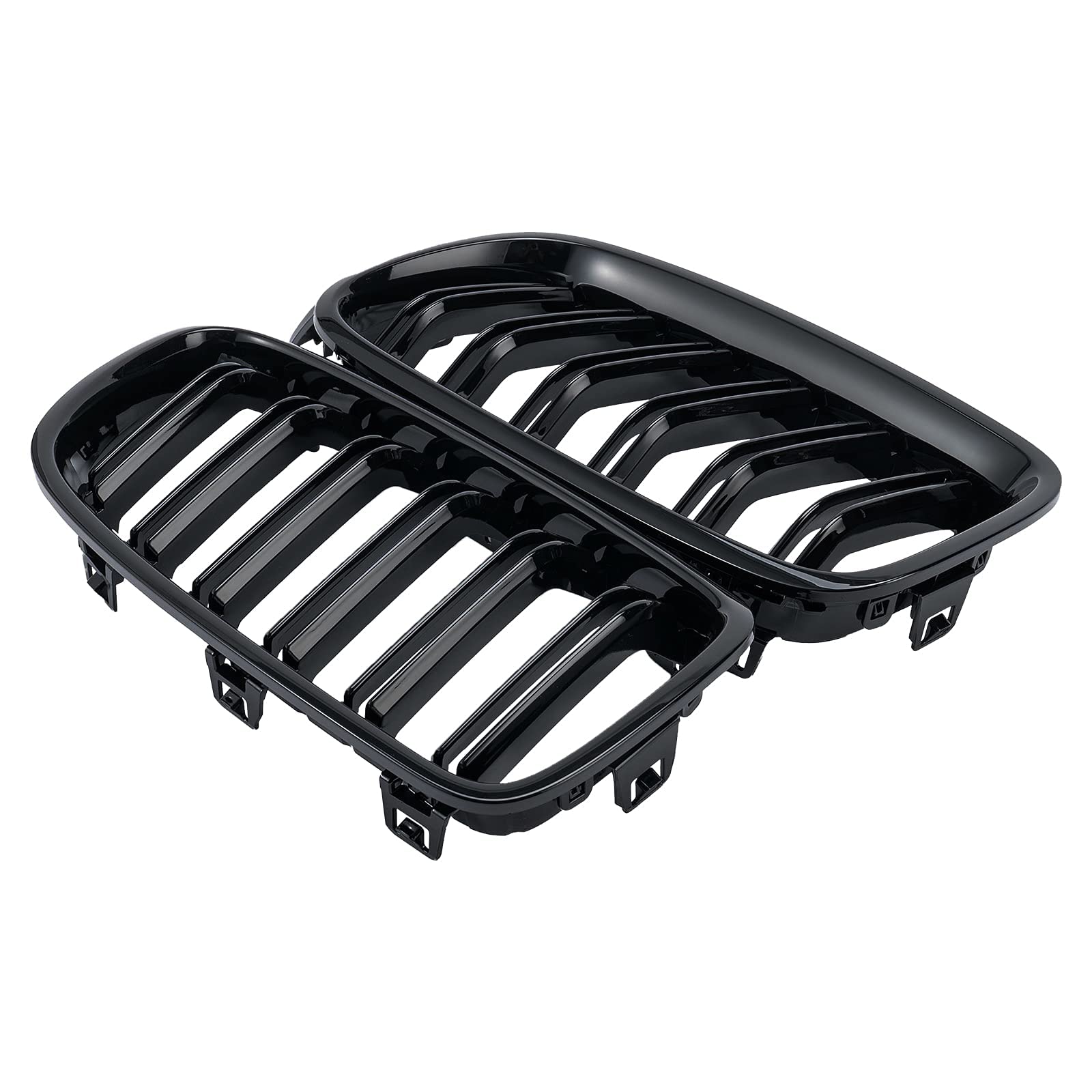 DEKEWEI F30 Grill for 2012-2018 BMW 3 Series, Gloss Black Double Slats Front Kidney Grille, 2pcs, Stylish Upgrade