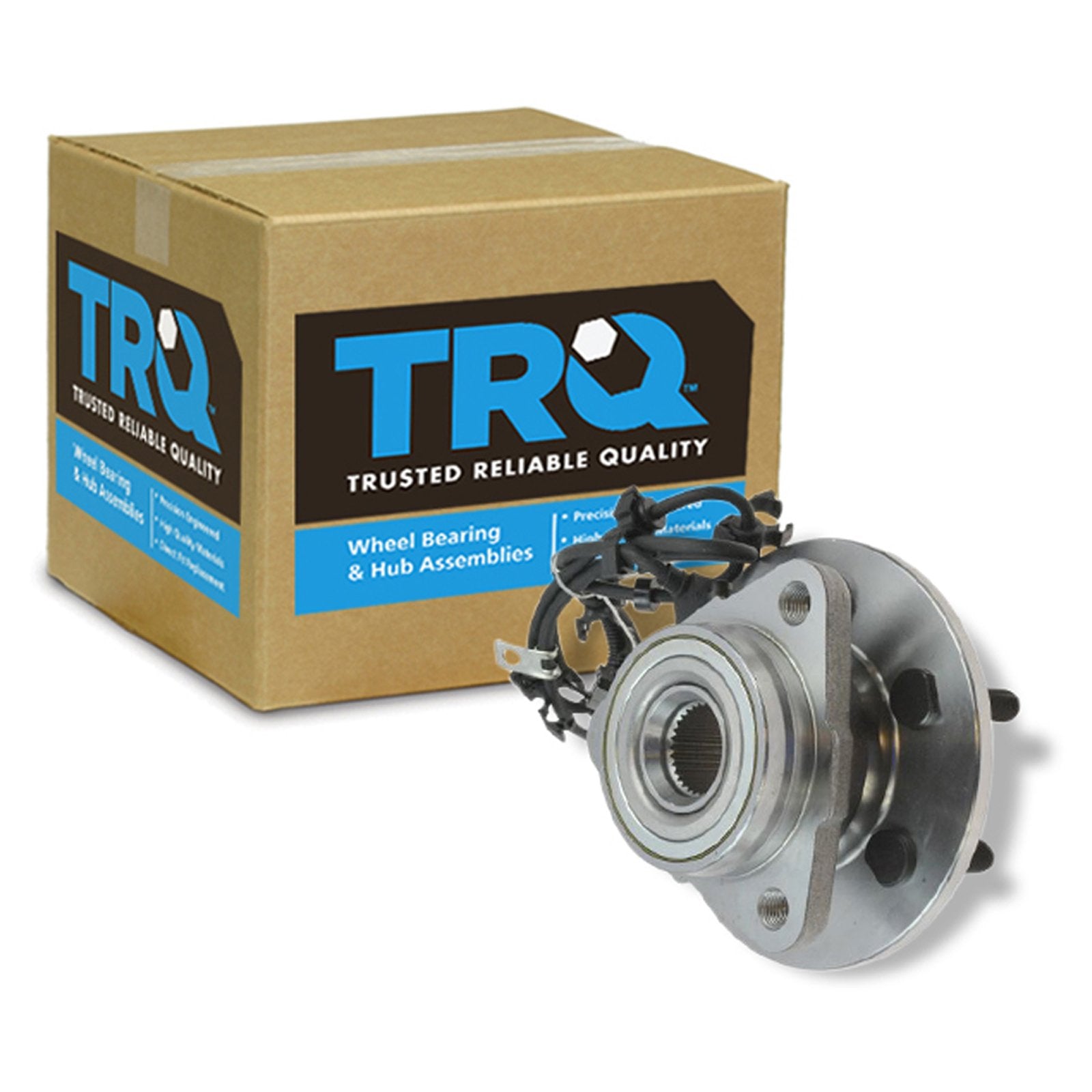 Trq Front Passenger Side Wheel Bearing & Hub Assembly 4Wd With Abs Sensor Compatible With 1997-2004 Dodge Dakota 1998-2003 Duran