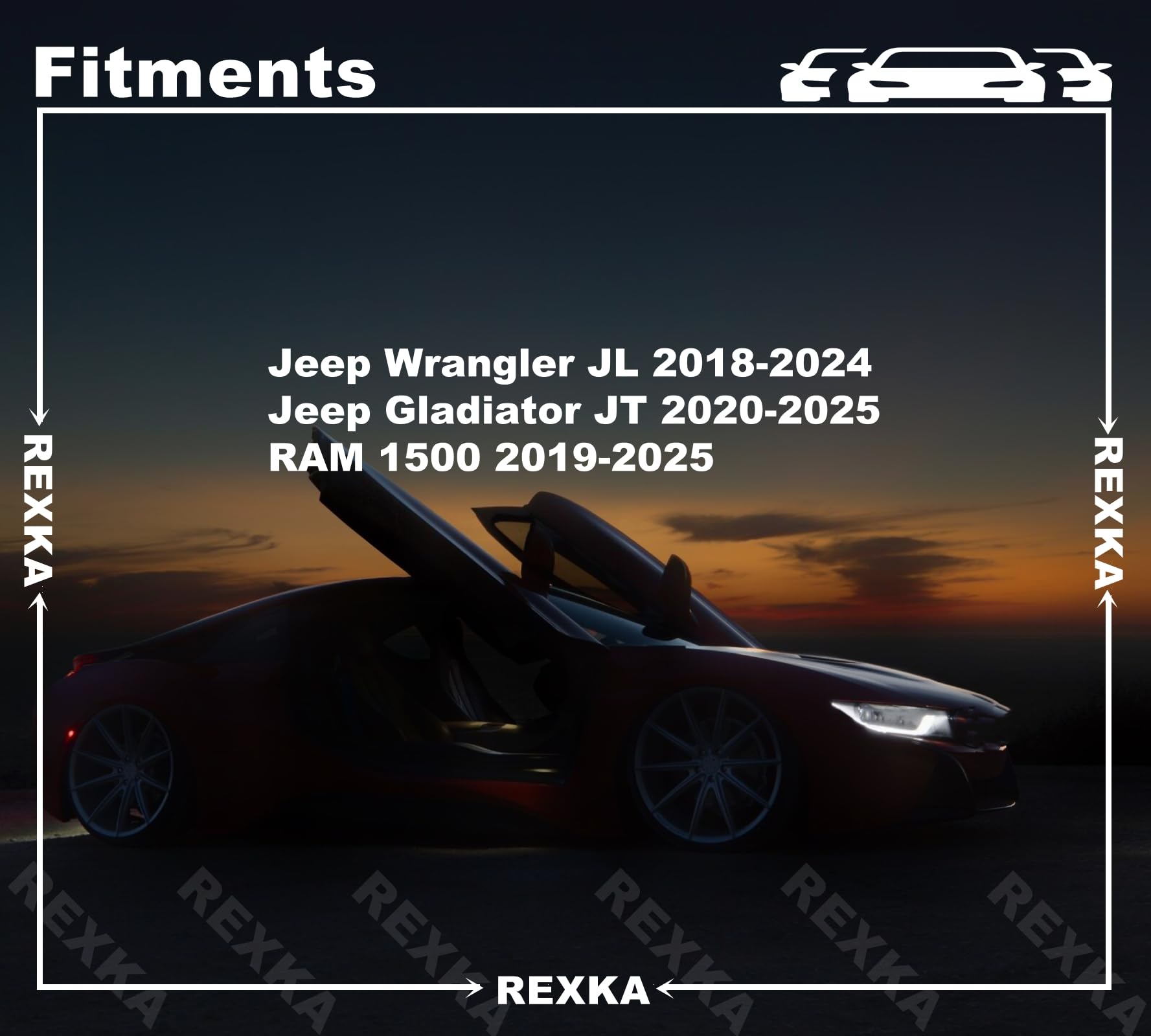 Rexka 60Pcs Fender Flare Hardware Kits For Jeep Wrangler Jl 2018-2024 Jeep Gladiator 2020-2023 Jt Ram 1500 68526185Aa 6506007Aa