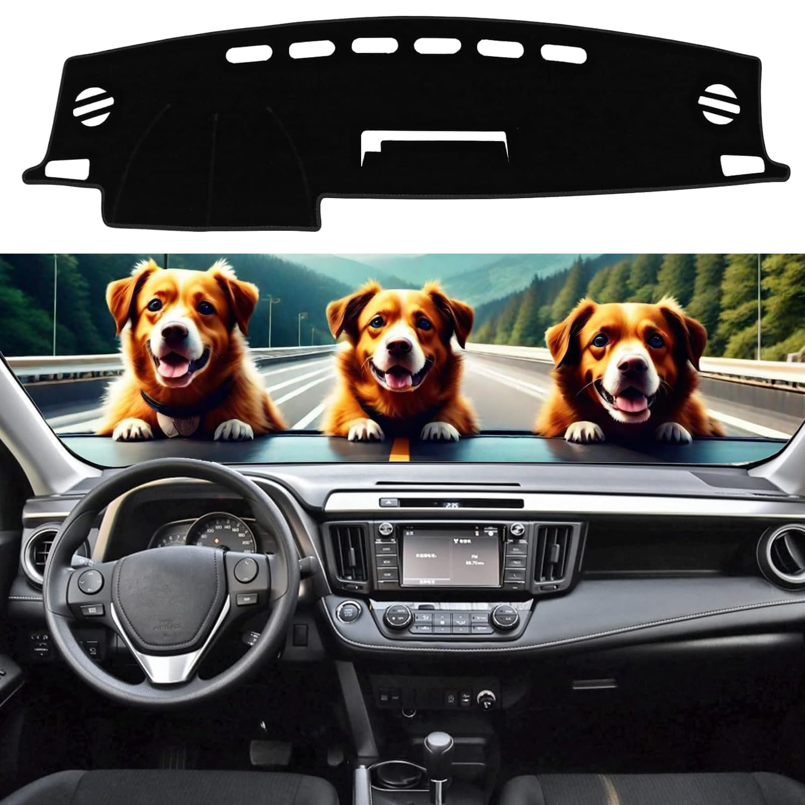 IIKSDII Dashboard Cover Mat for Toyota Rav4 2018 2017 2016 2015 2014 2013 Accessories Dash Cover Dash Mat Sunshade Glare UV Rays
