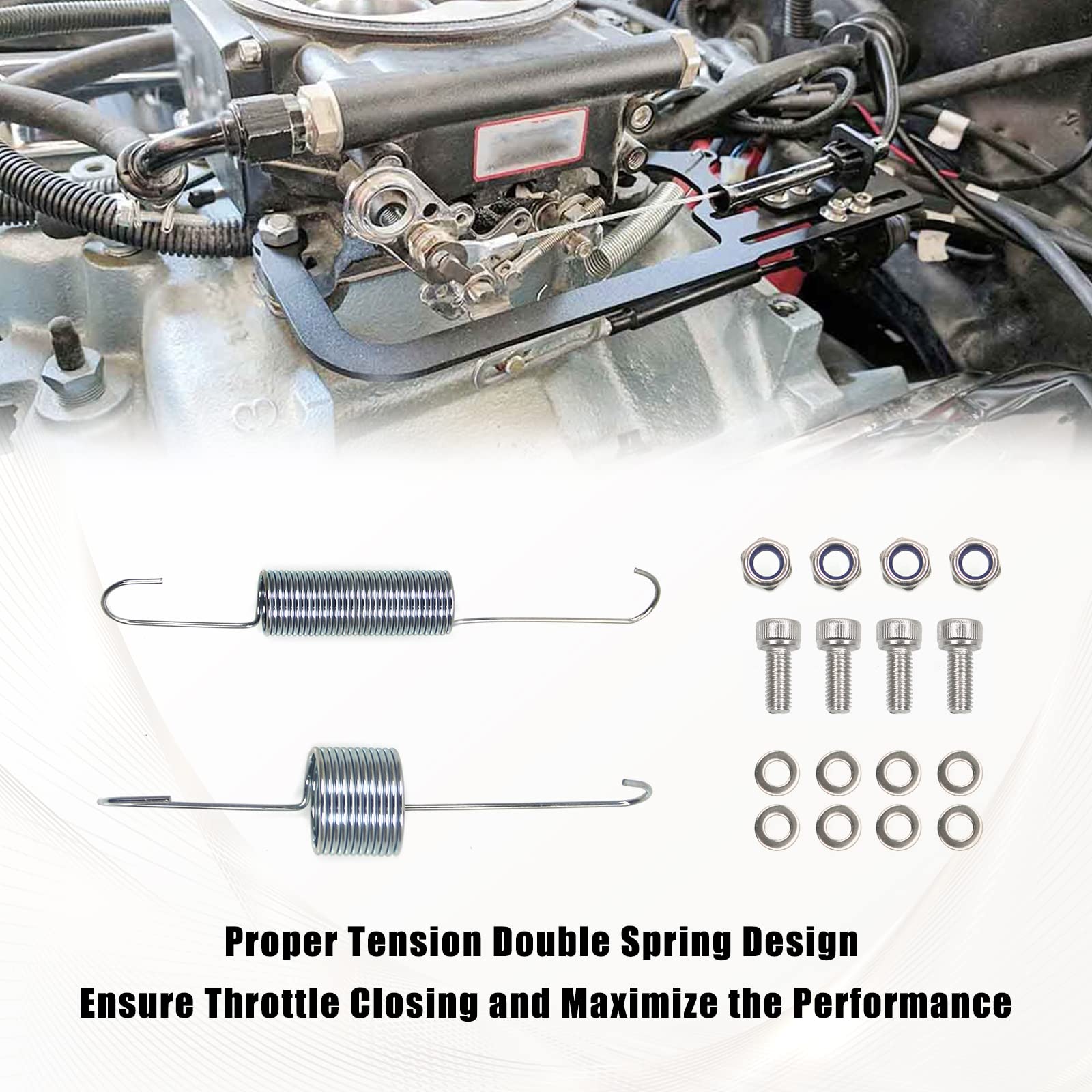 RYANSTAR RACING 304147 Carburetor Throttle Cable Mount EZ-EFI Cable Mount Kit Compatible TH350 C10 700R4, Automatic Transmission