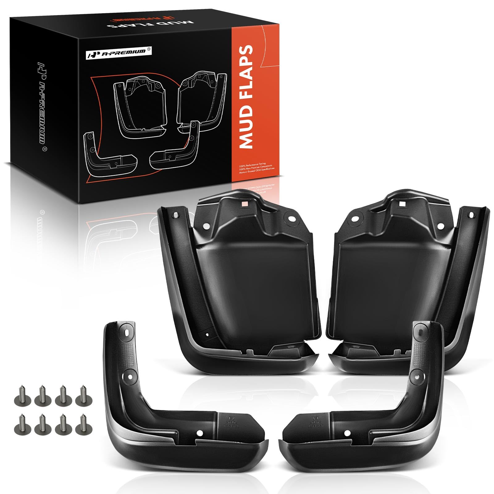 A-Premium Set Of 4Pcs Mud Flaps Splash Guards Mudguards Mudflaps With Hardware Accessories Compatible With Honda Civic 2012-2015