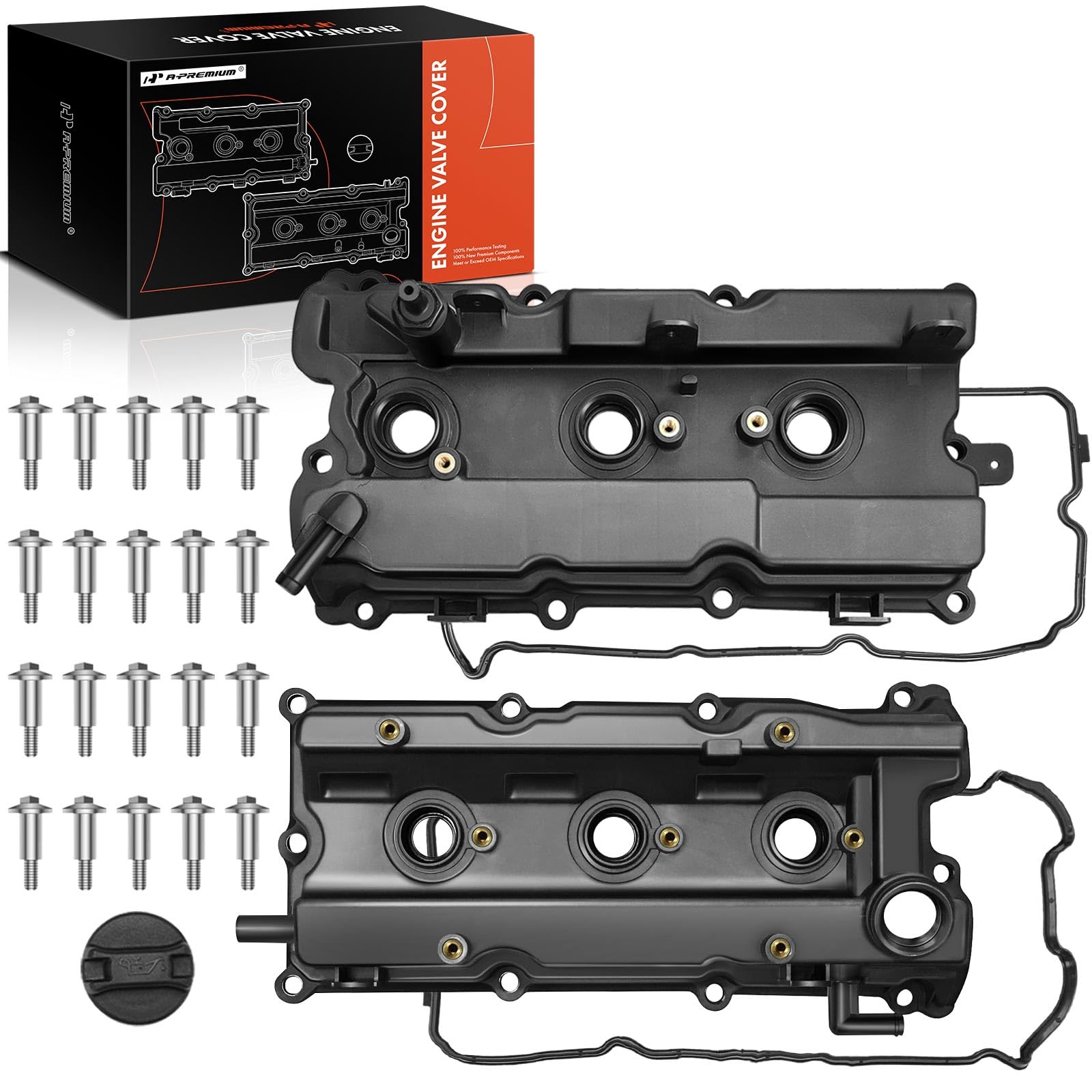 A-Premium Left Right Side Engine Valve Covers Kit Compatible with Nissan Altima (Teana) 2002-2006, Maxima 2002-2008, Quest 2004-