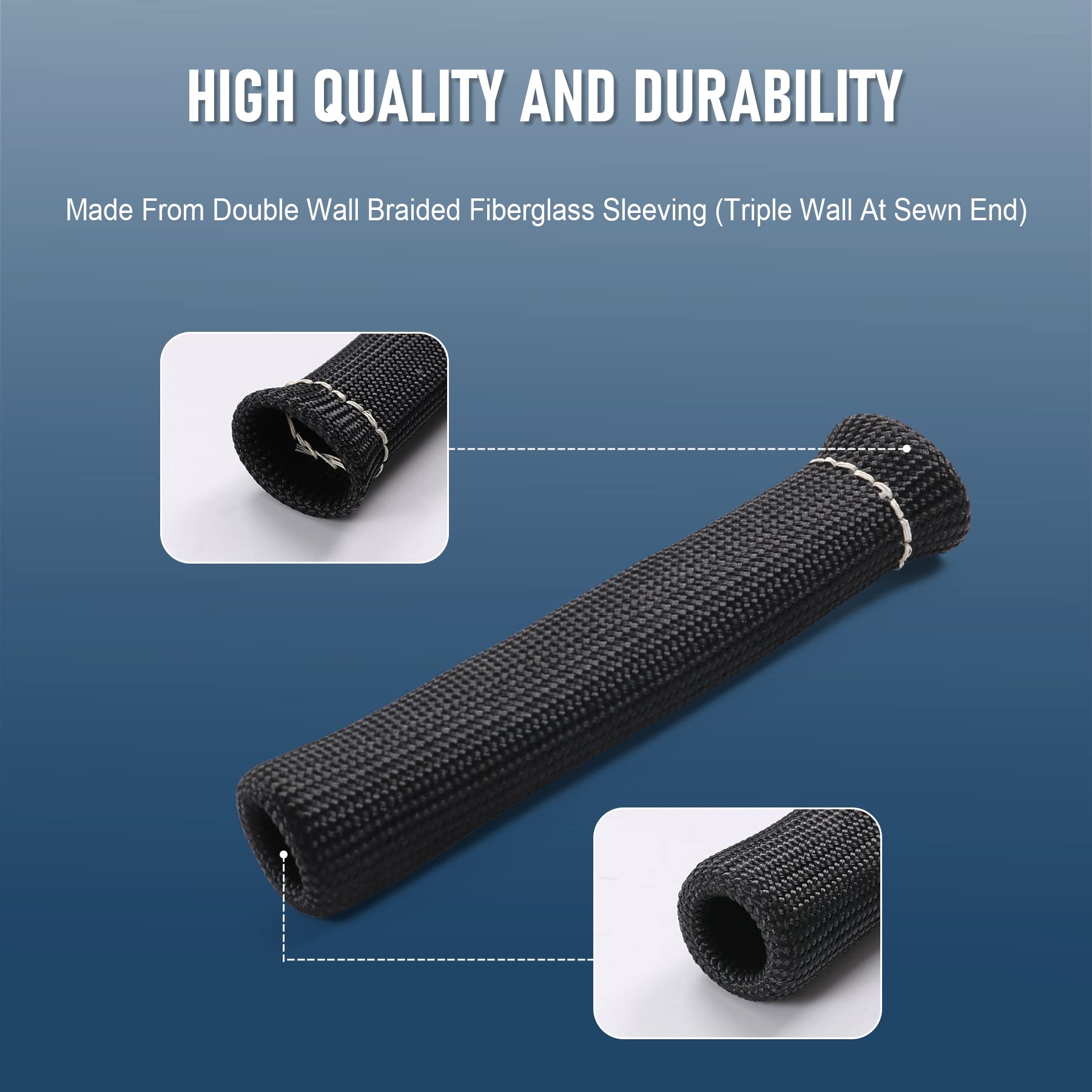 Jdmspeed 8Pcs Black 1200° Spark Plug Wire Boots Heat Shield Protector Sleeve Cover Replacement For Sbc Bbc 350 454 6 Inch