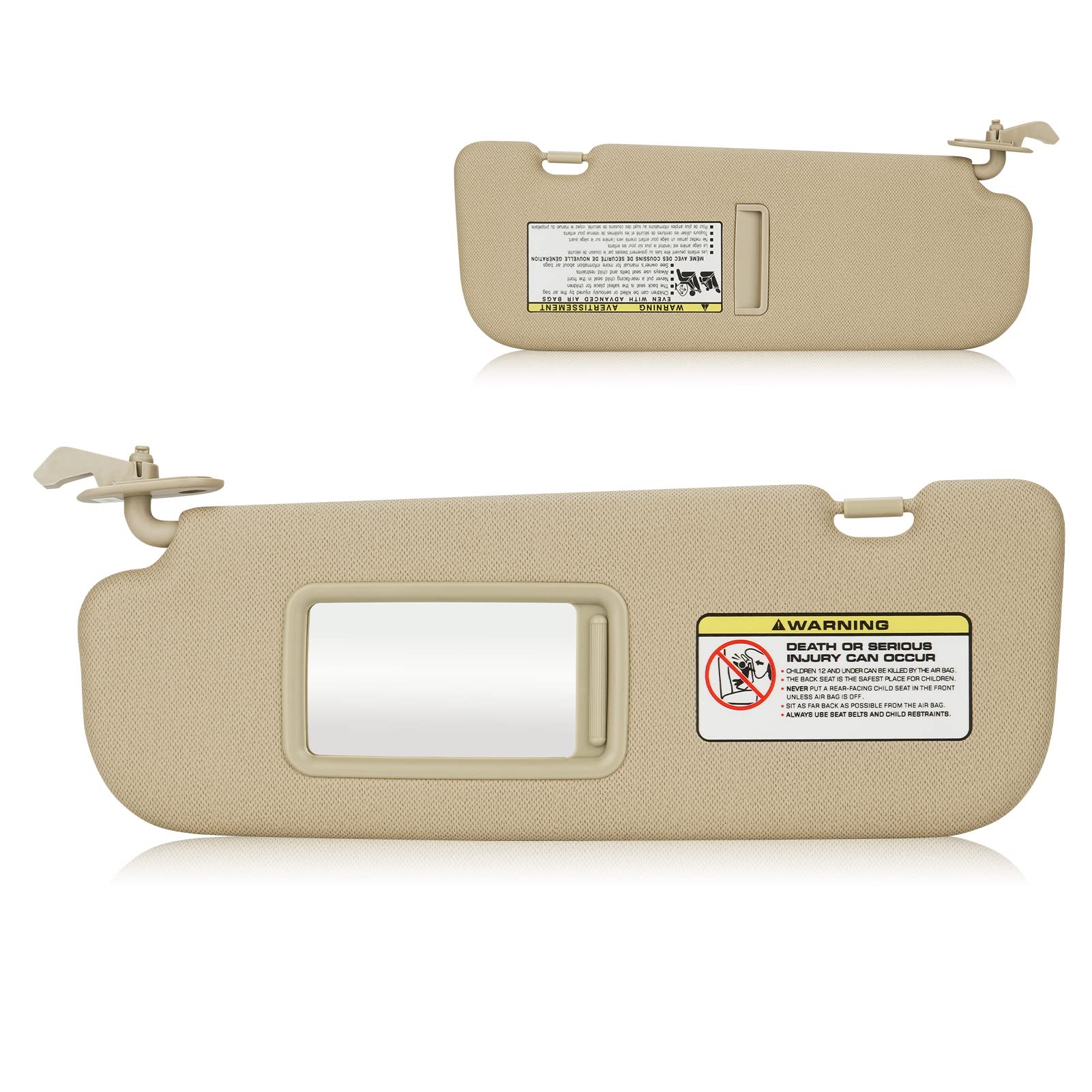 Sun Visor for 2011-2015 Hyundai Elantra, Left Driver Side Beige Sunvisor Replacement 852103X000TX