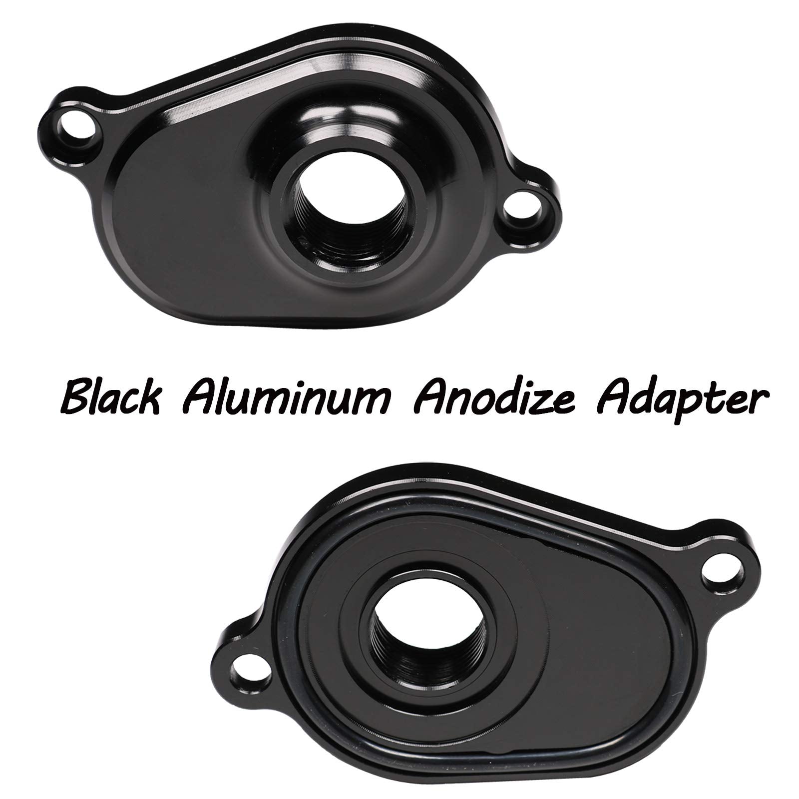 Carmocar 6.0L Oil Cooler Flush Kit With Black Aluminum Anodize Adapter Replacement For Ford 2003 2004 2005 2006 2007 2008 2009 2