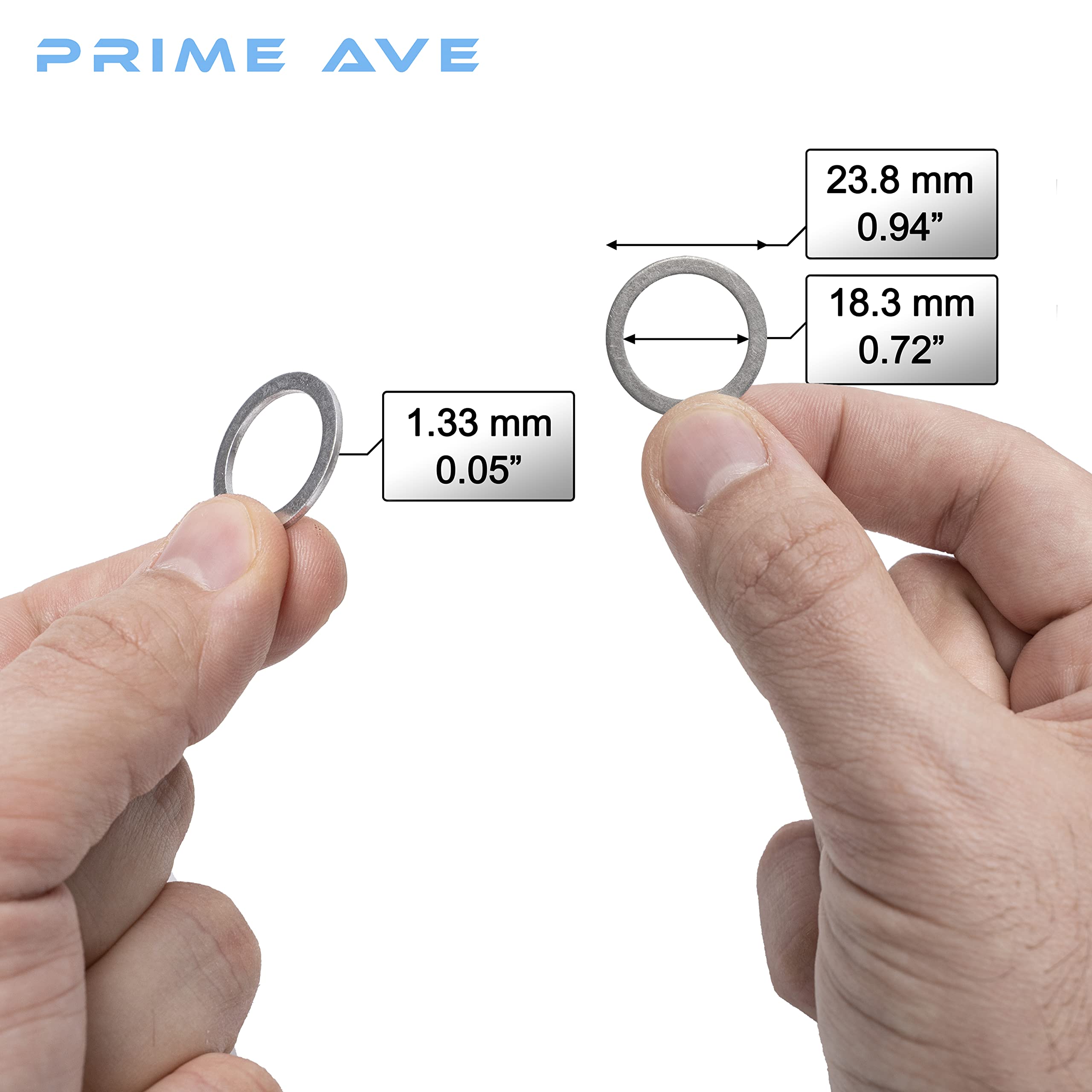 Prime Ave Oil Drain Plug Gasket Crush Washer - 18Mm Aluminum Crush Washers For Leak Proof Seal - Compatible With Ford Mazda Pors