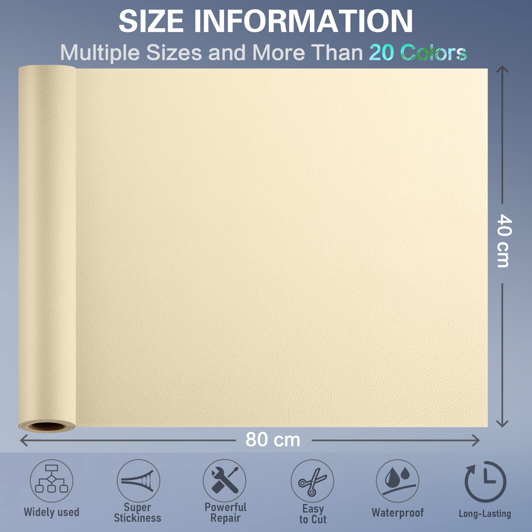 Yikda Self Adhesive Leather Repair Patch Kit, 31.5 In X 16 In Large Vinyl Leather Repair Tape For Furniture, Car Seat, Couch, So