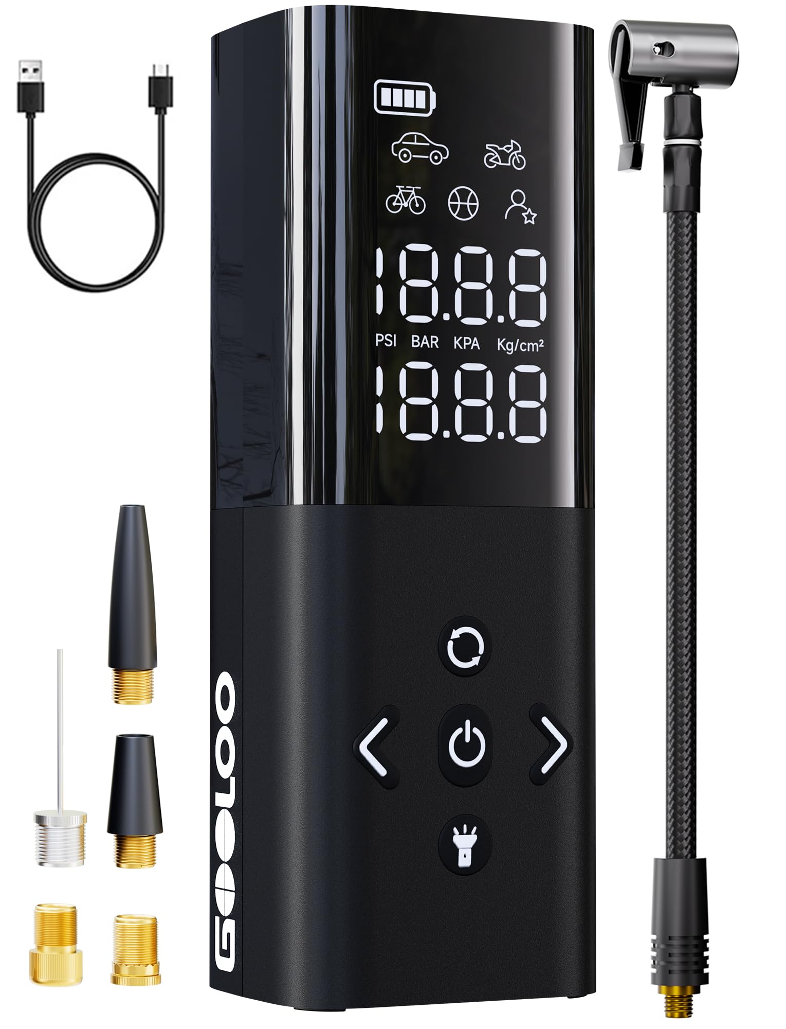 Gooloo Ap150 Tire Inflator Portable Air Compressor, 3X Faster 150Psi Cordless Air Pump For Car Tires With Auto-Shutoff, Portable