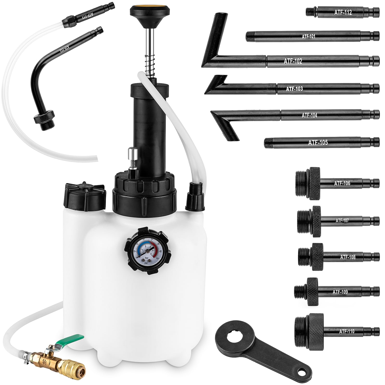 BetyBedy 3L Transmission Fluid Pump Kit, Fluid Transfer Pump with 13PCS ATF Adapters, Manual Transmission Oil Pump for Automotiv