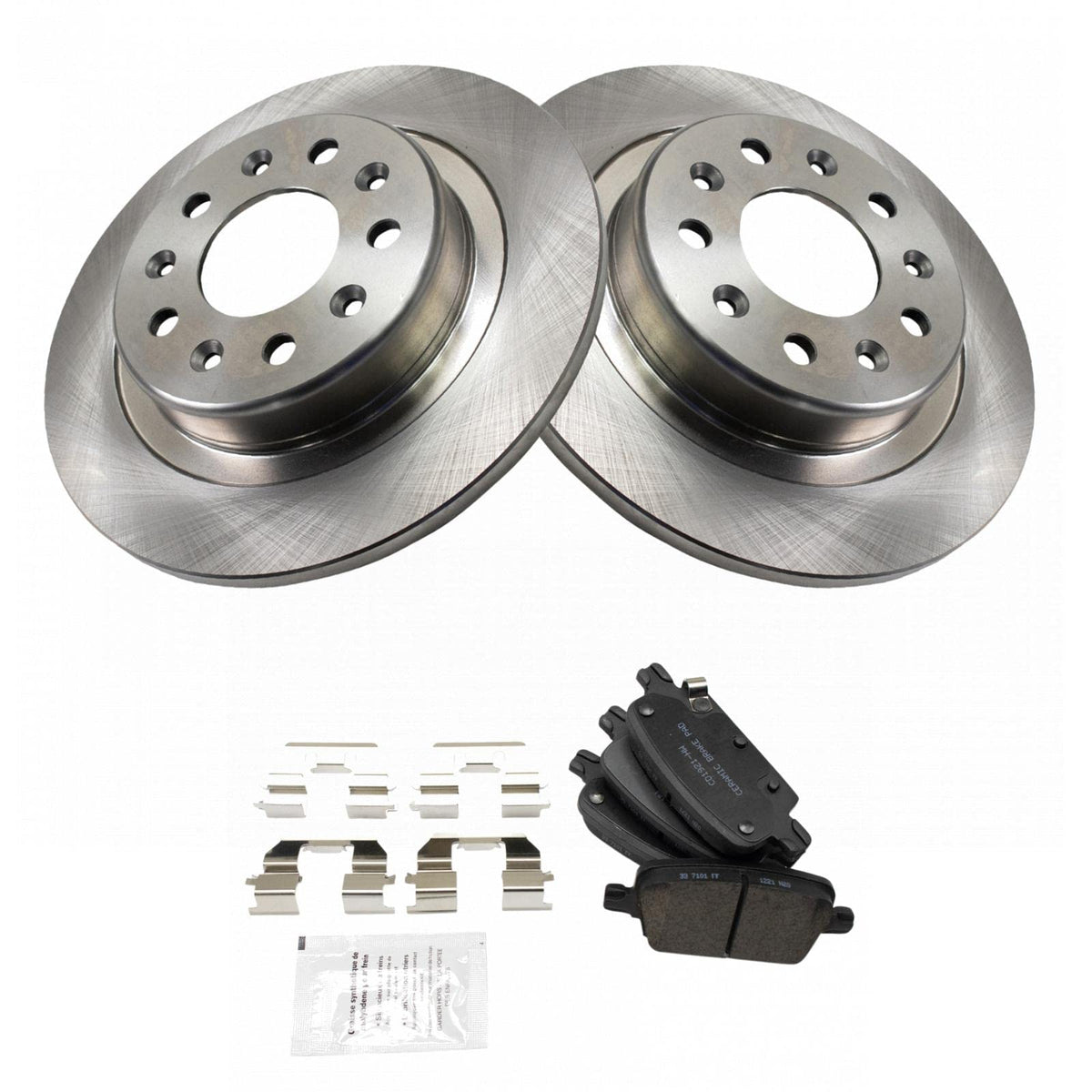 TRQ Rear Brake Pad & Rotor Kit Brake Pads Brake Rotor Ceramic Compatible with 2016-2019 Chevrolet Malibu