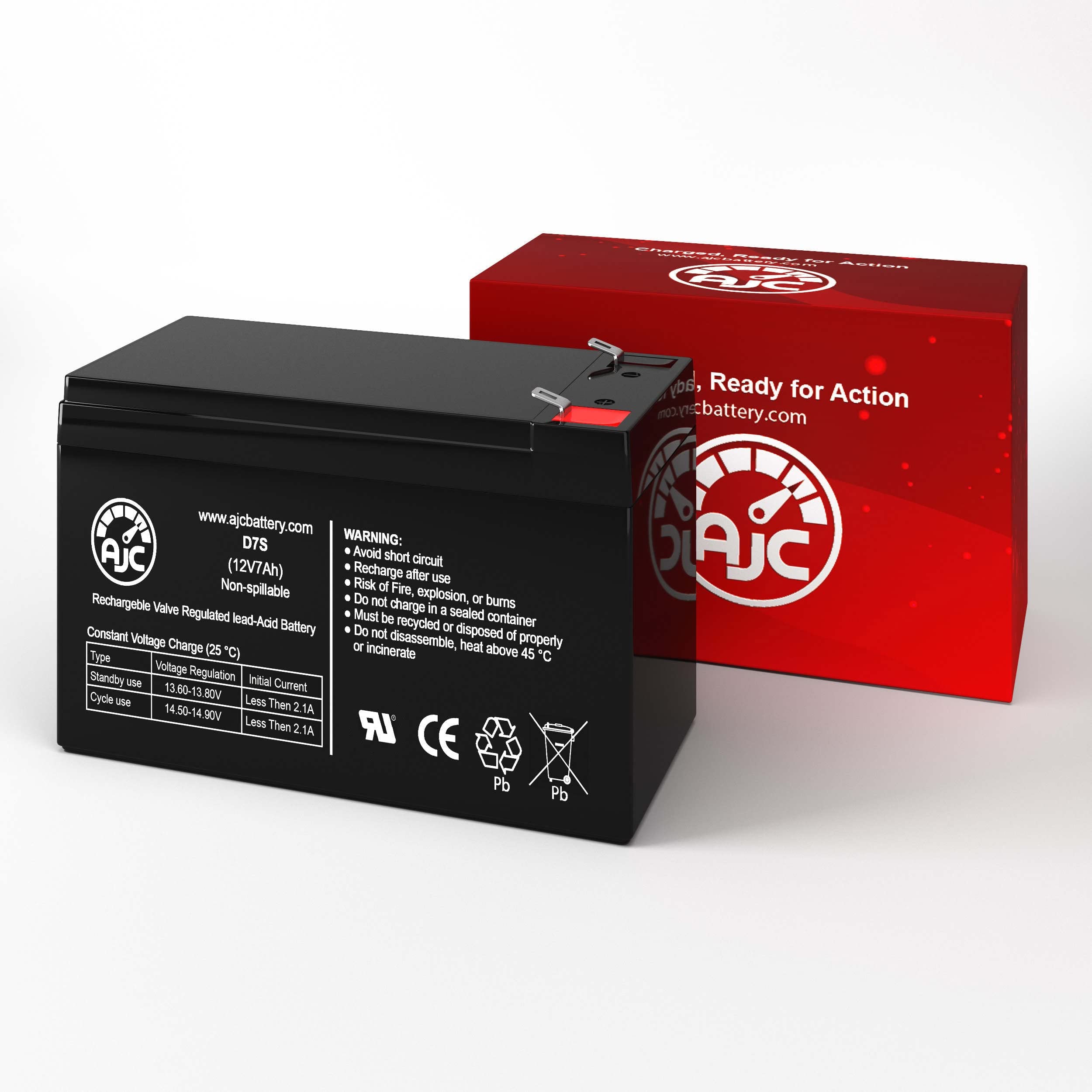 Ajc Battery Compatible With Toyo 6Fm7 12V 7Ah Sealed Lead Acid Battery