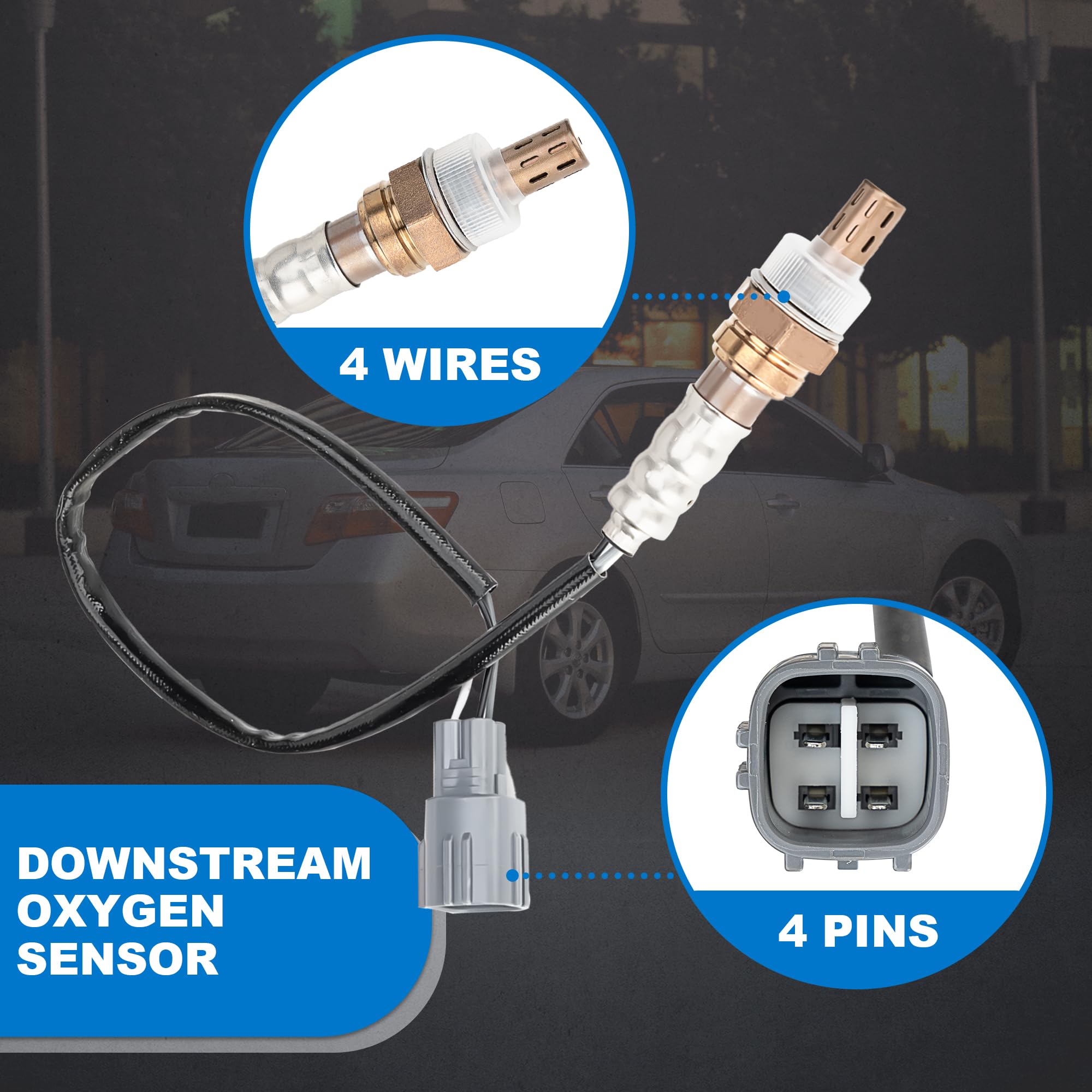 Oxygen Sensors Compatible with 2004-2011 Toyota Camry 2.4L, 2006-2008 Toyota RAV4 2.4L Downstream & Upstream O2 Sensor Replaces#