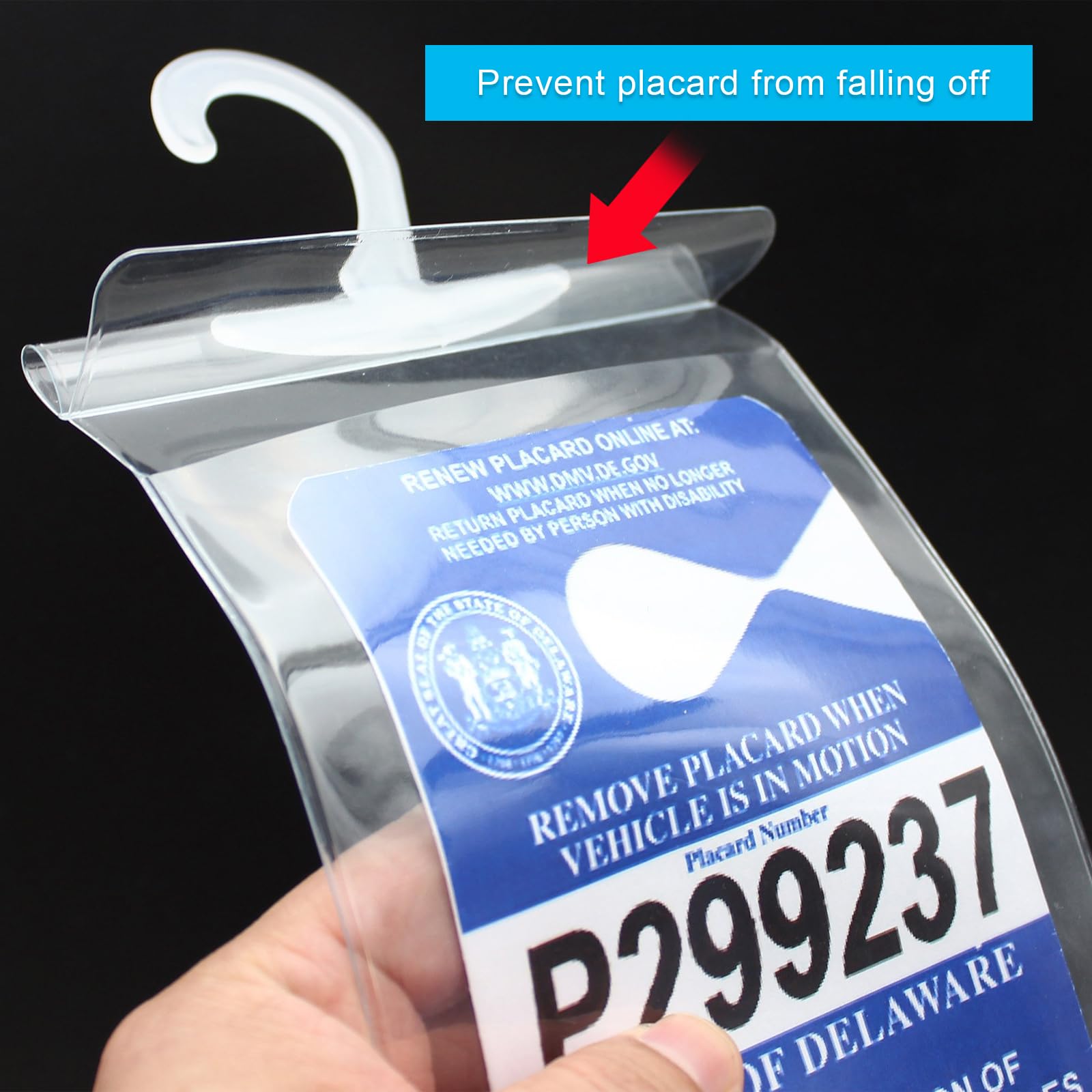 Povtii Handicap Placard Holder, 11.6 ''    5 '' Ultra Transparent Disabled Permit Protective Cover For Sun Visor, Universal Car