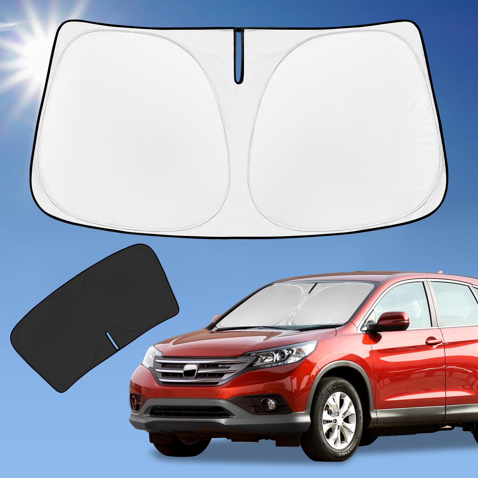 For Honda Cr-V Crv 2012-2016 Sun Shade Sunshade Windshield Cover, 4-Layer Front Window Shade Custom Fit Cr-V Suv, Lx, Ex, Ex-L, 