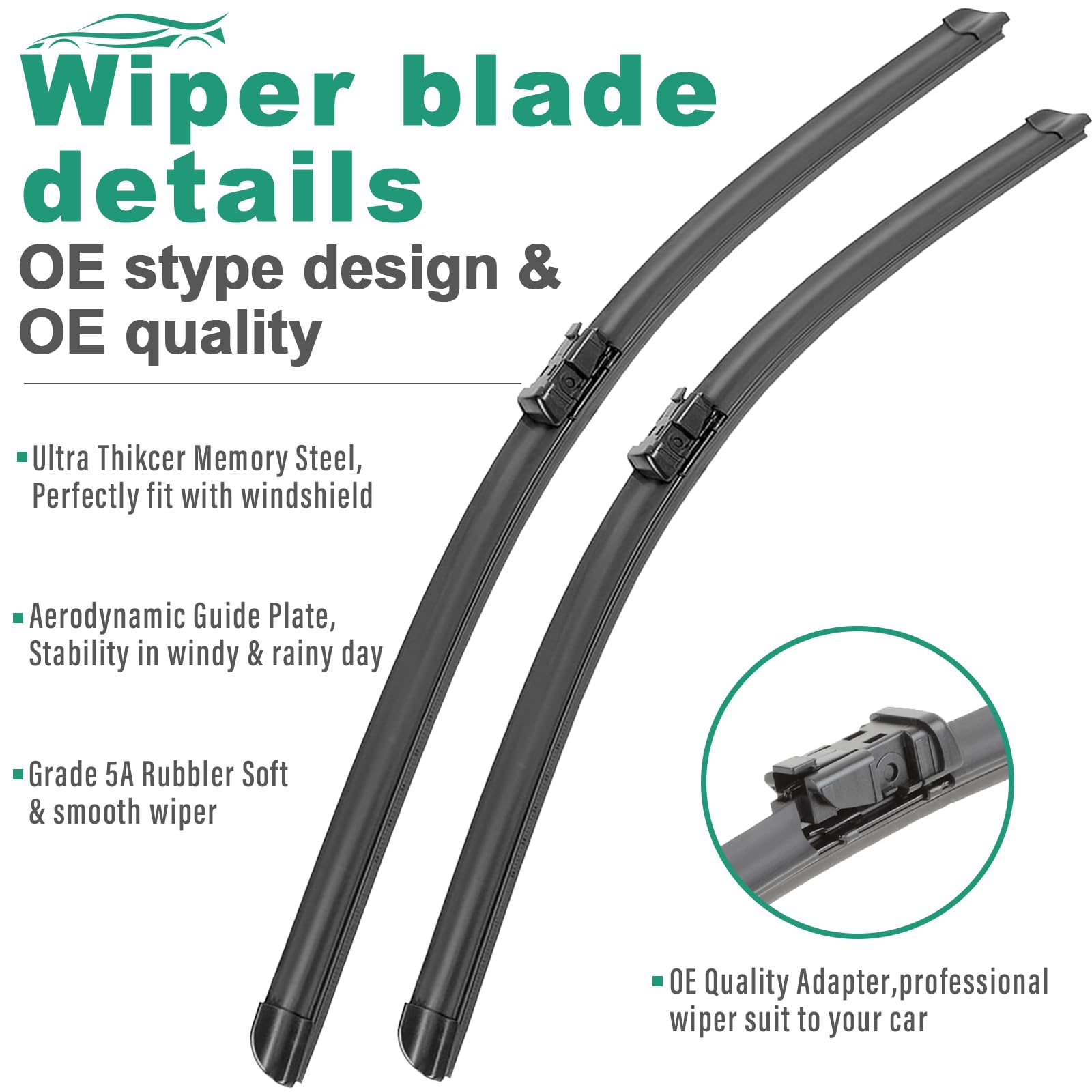 24+17+13 Windshield Wipers Blade For Terrain Chevy Equinox 2010-2017 Oe Replacement All-Season Front And Rear Windshield Wiper Blade,Top Lock 19Mm