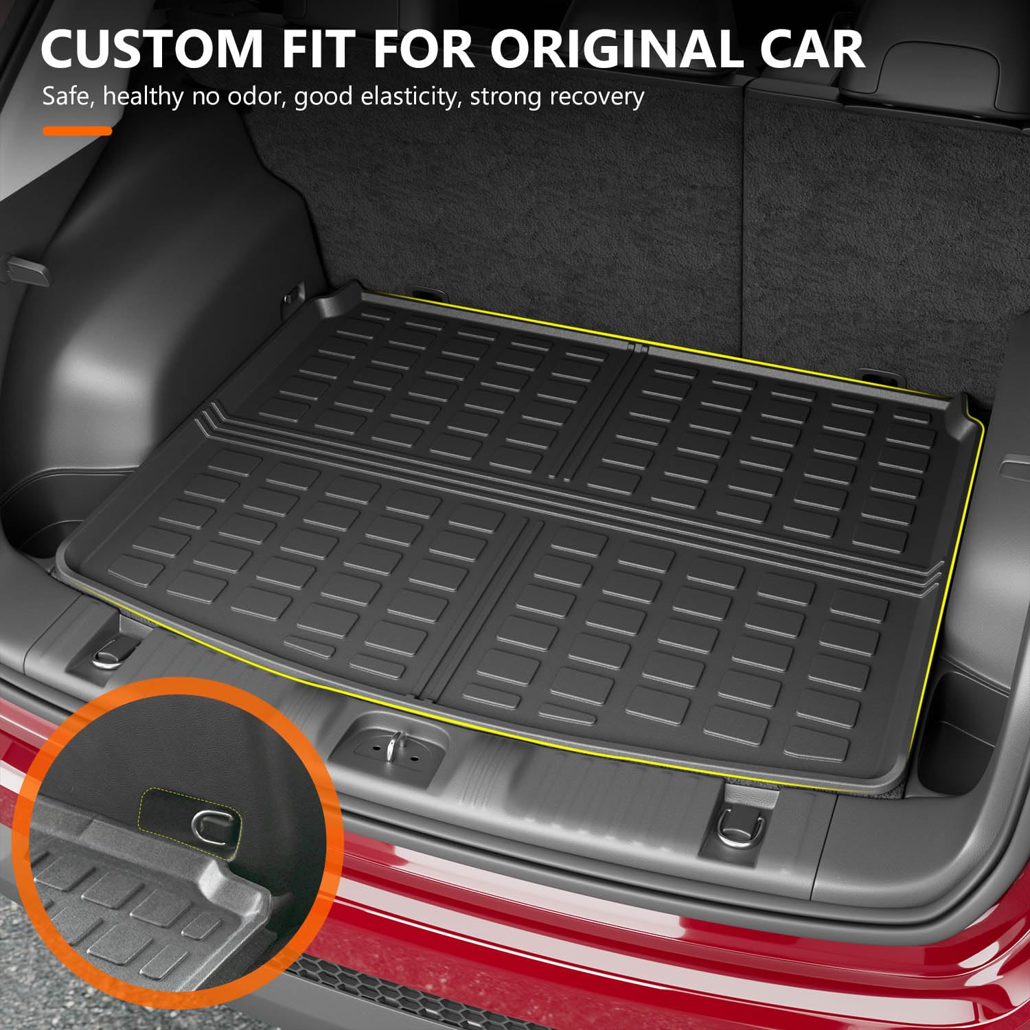 powoq Cargo Mat Compatible with 2017-2025 Jeep Compass TPE Rear Trunk Mat Cargo Liners Replacement for 2017 2018 2019 2020 2021