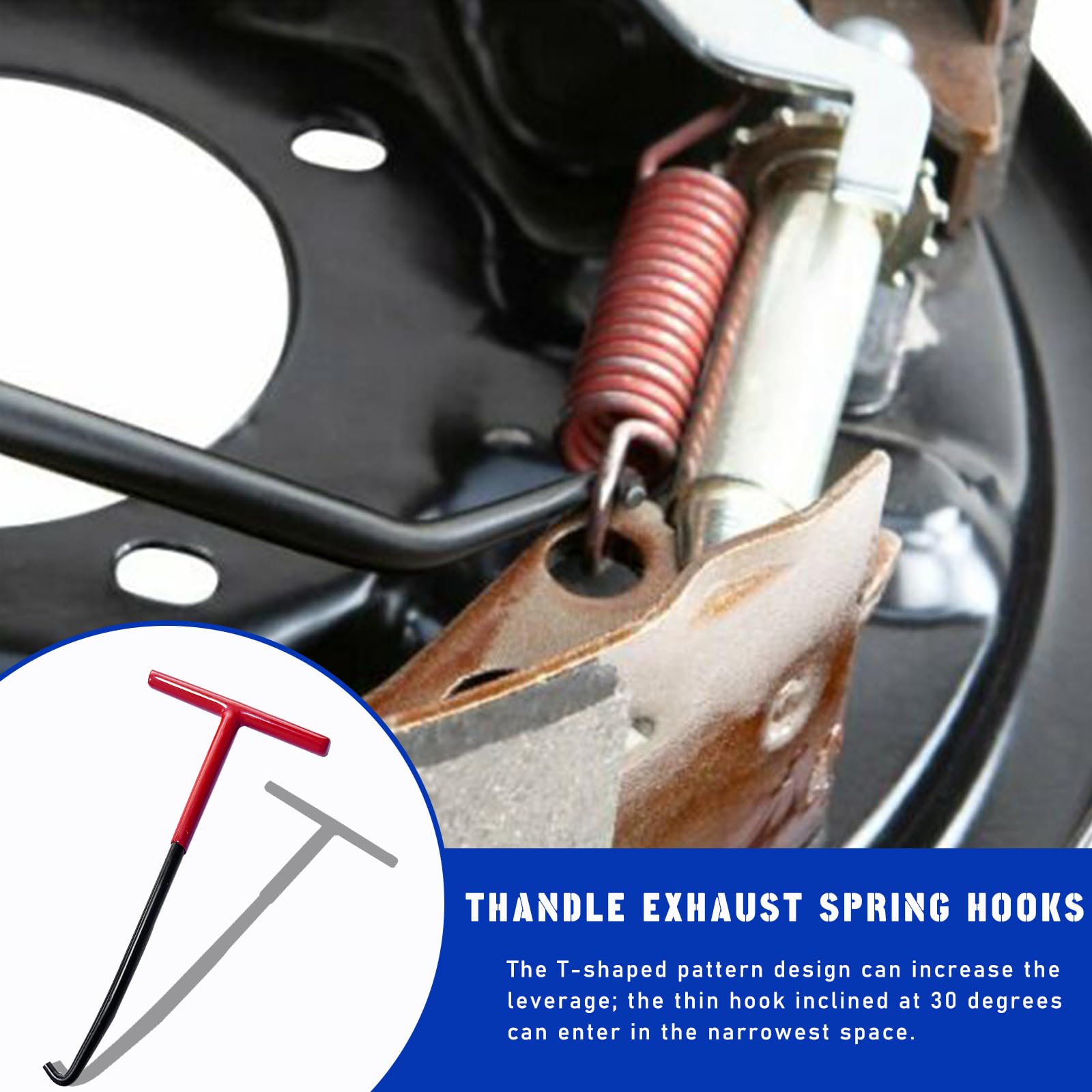 Sylvil Motorcycle Exhaust Spring Hook, T Shaped Handle Spring Puller Installation Tool with Rubber Coating, Universal Pipe Sprin