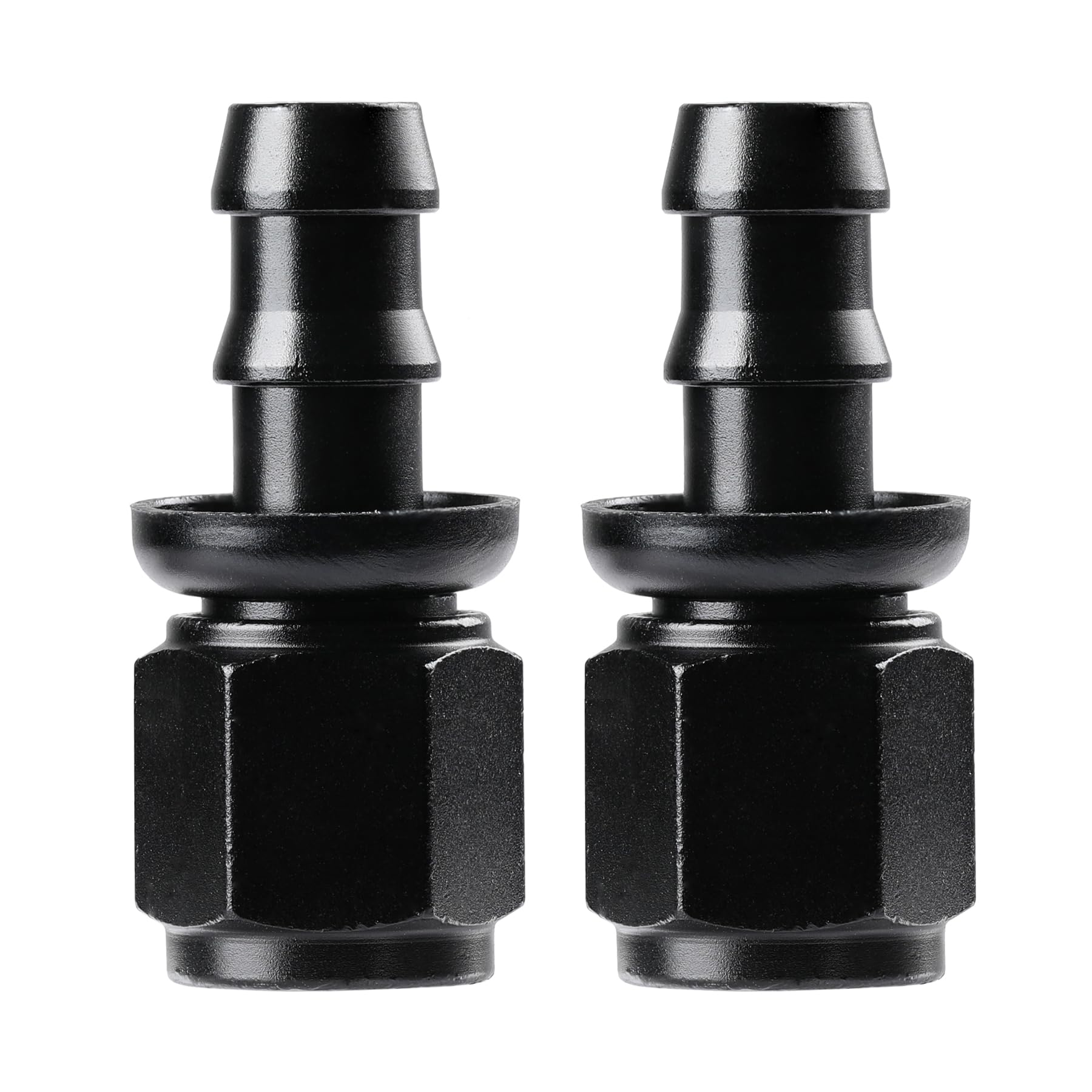 Ucreative 6An Straight Push Lock Hose Fitting End Black 2Pcs
