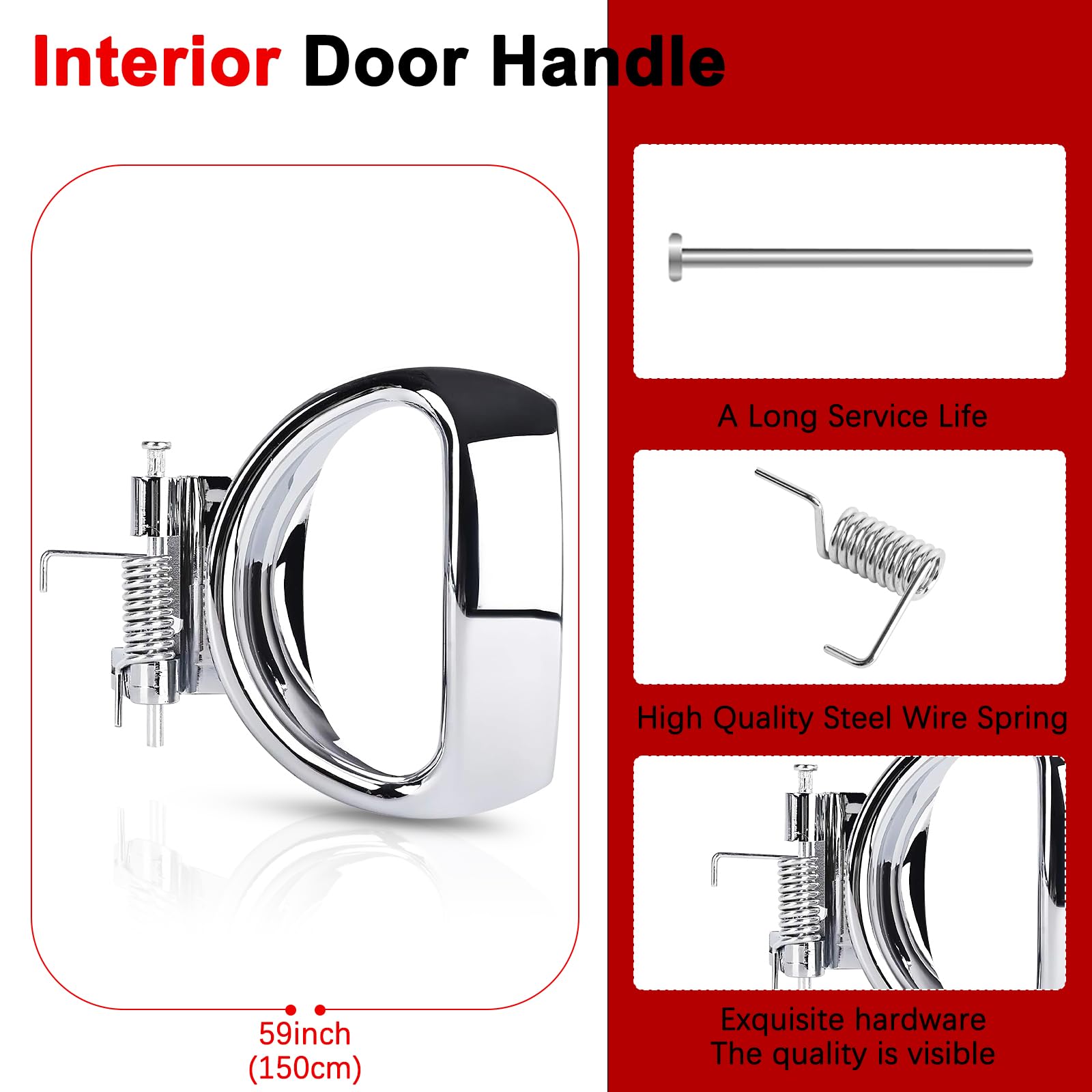 Faersi Interior Door Handle Front Or Rear Driver Side Door Handle Fits 2006 2007 2008 2009 2010 2011 Chevy Hhr, Chrome Finish, 8