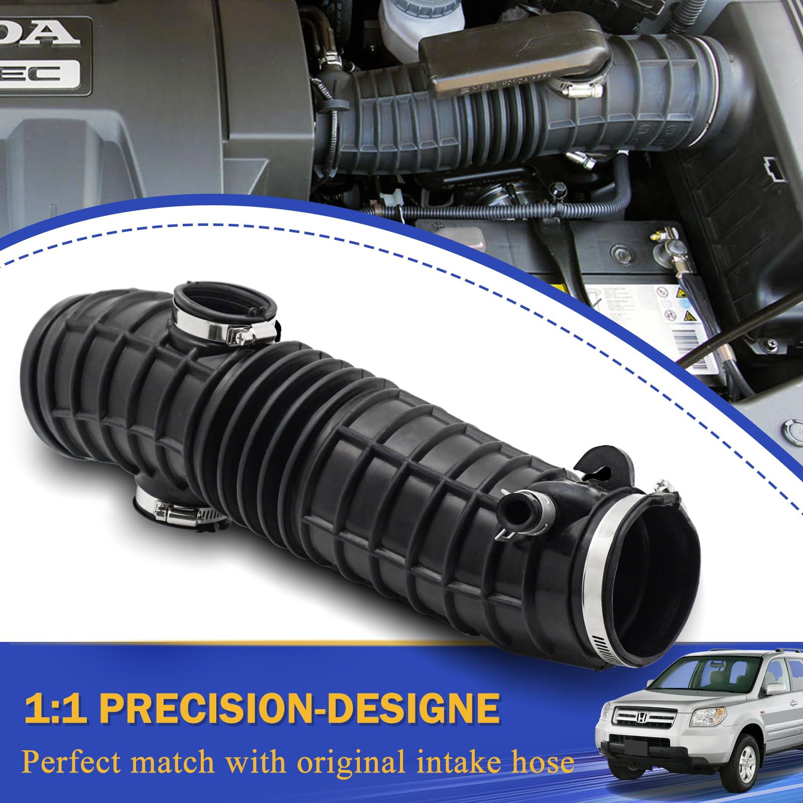 Air Intake Hose Tube With Clamps For 2006-2008 Honda Pilot 3.5L 17228-Ryp-A00