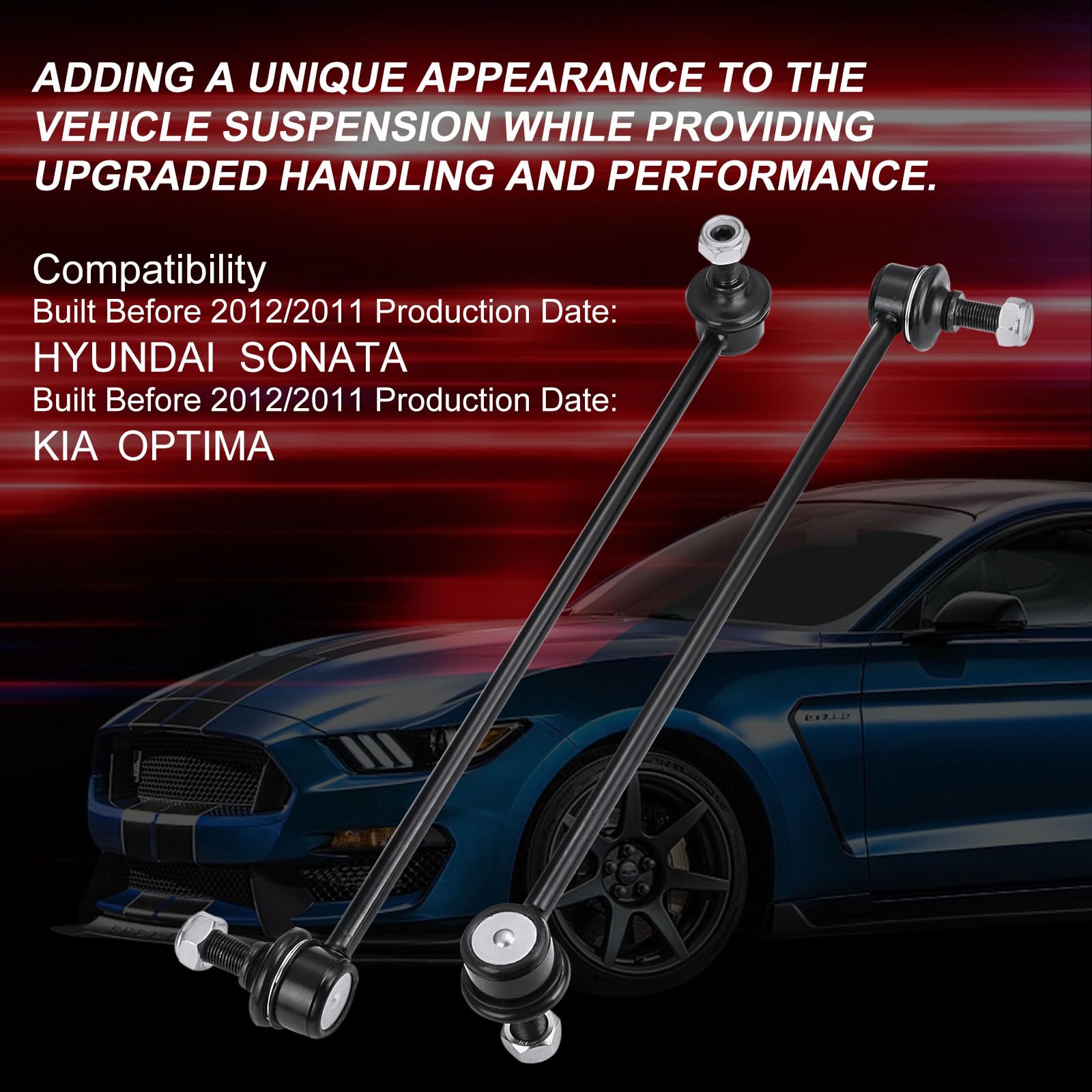 K750610 K750611 Sway Bar Links - Front Stabilizer Sway Bar Link Suspension Kit Compatible With Hyundai Sonata Kia Optima 2011 20