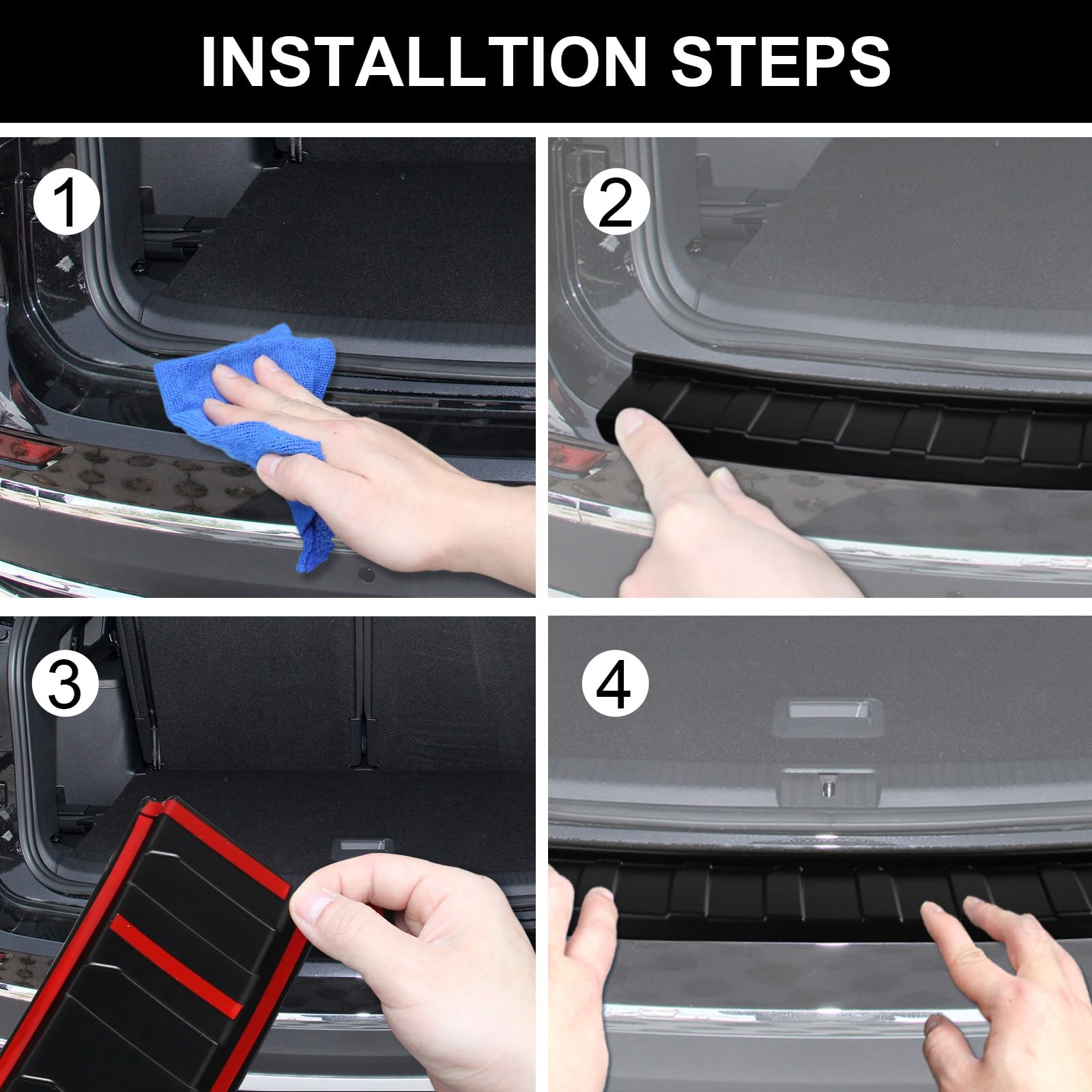 BILOPER Rear Bumper Guards for Volkswagen VW Atlas 2018-2025 Accessories ABS Material Bumper Protector Bumper Guard