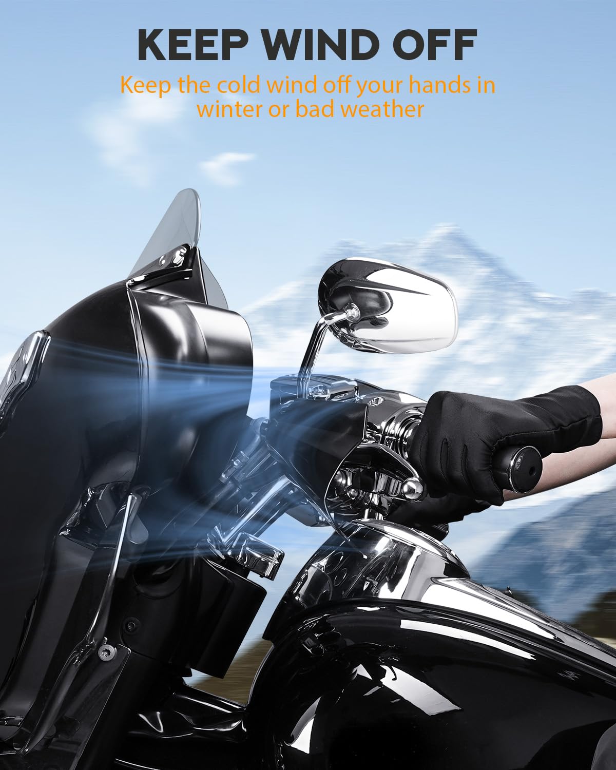 Pbymt Gloss Black Coffin Cut Handguards Hand Guards Compatible For Harley Sportster Touring Street Glide Road King Electra Glide 2007-2024 (Large)